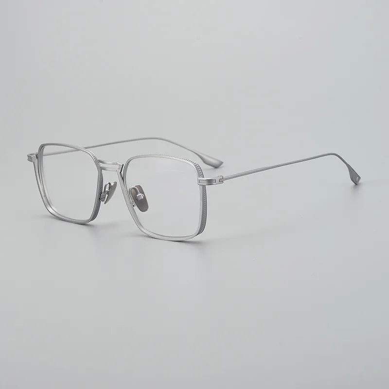 Stylish Black Unisex Titanium Square Eyeglasses Frame 94125 - Perfect for Work, Reading & Fashion Accessories