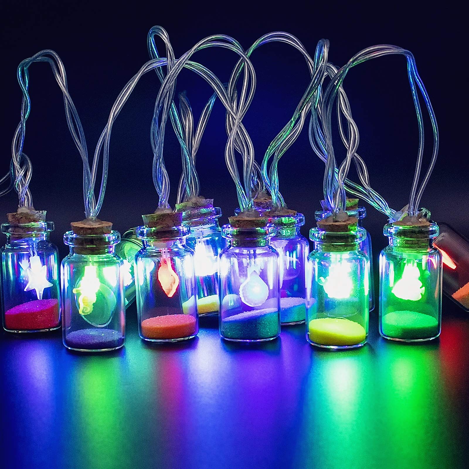 LED RGB Wishing Bottle String Lights - 9.8FT Battery Operated for Bedroom, Wedding & Party Decor