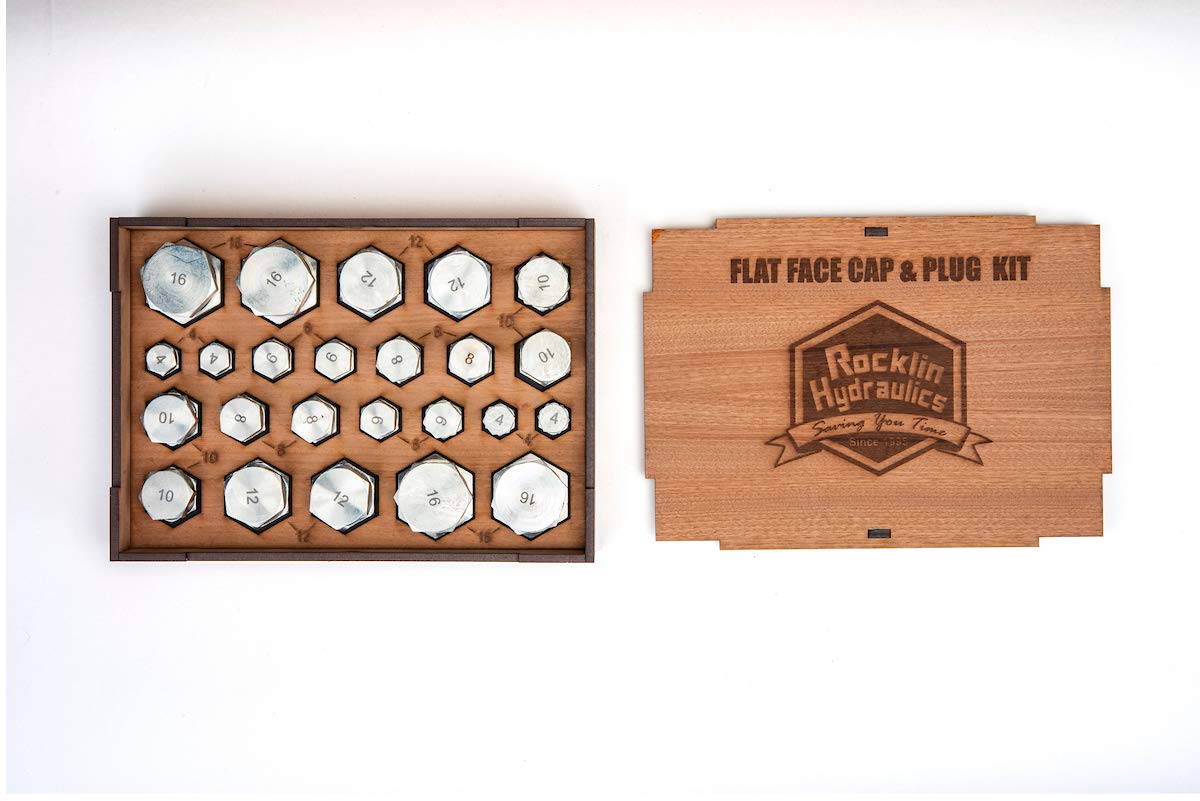 48-Piece Flat Face Cap and Plug Assortment Kit - Plated Steel Pipe Caps & Plugs for Structural Pipe, Hydraulic Hose Fittings - High Pressure Line Testing & Repair - Ideal for Industrial Maintenance, Plumbing, and Automotive Applications