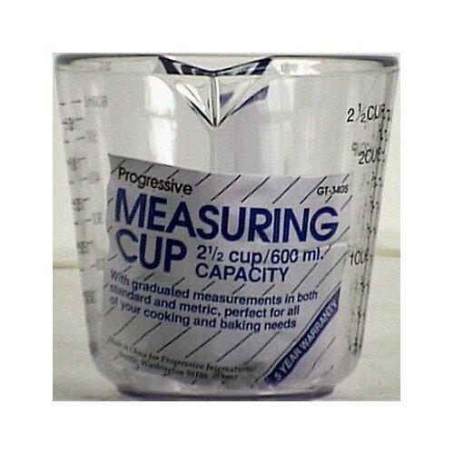 Progressive Measuring Cup 20 Oz with Standard & Metric Markings - Durable Plastic Kitchen Tool for Baking, Cooking & Liquid Measurement