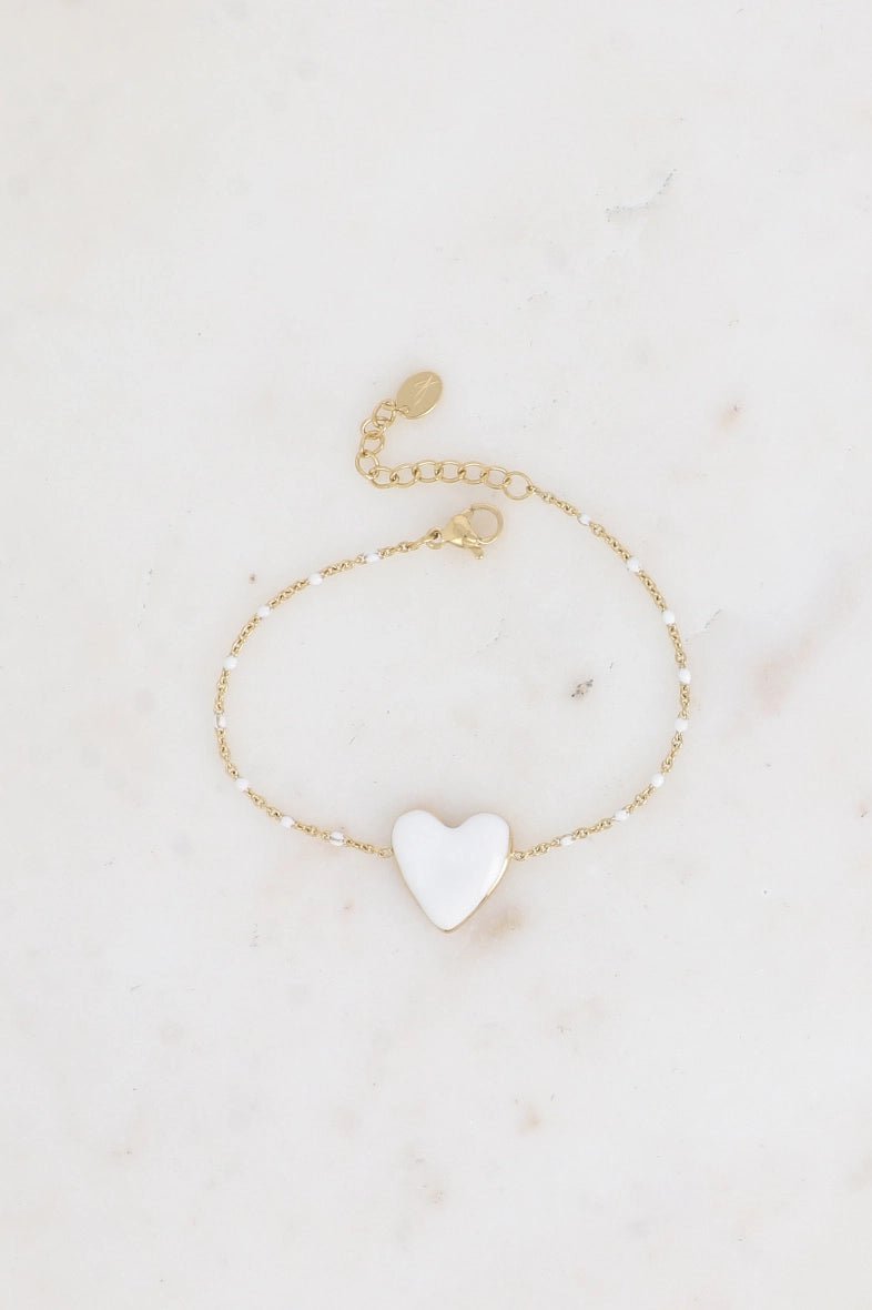 Senssa Enamel Heart Pendant Chain Bracelet - Elegant Jewelry for Women, Gift for Her, Perfect for Valentine's Day & Anniversary