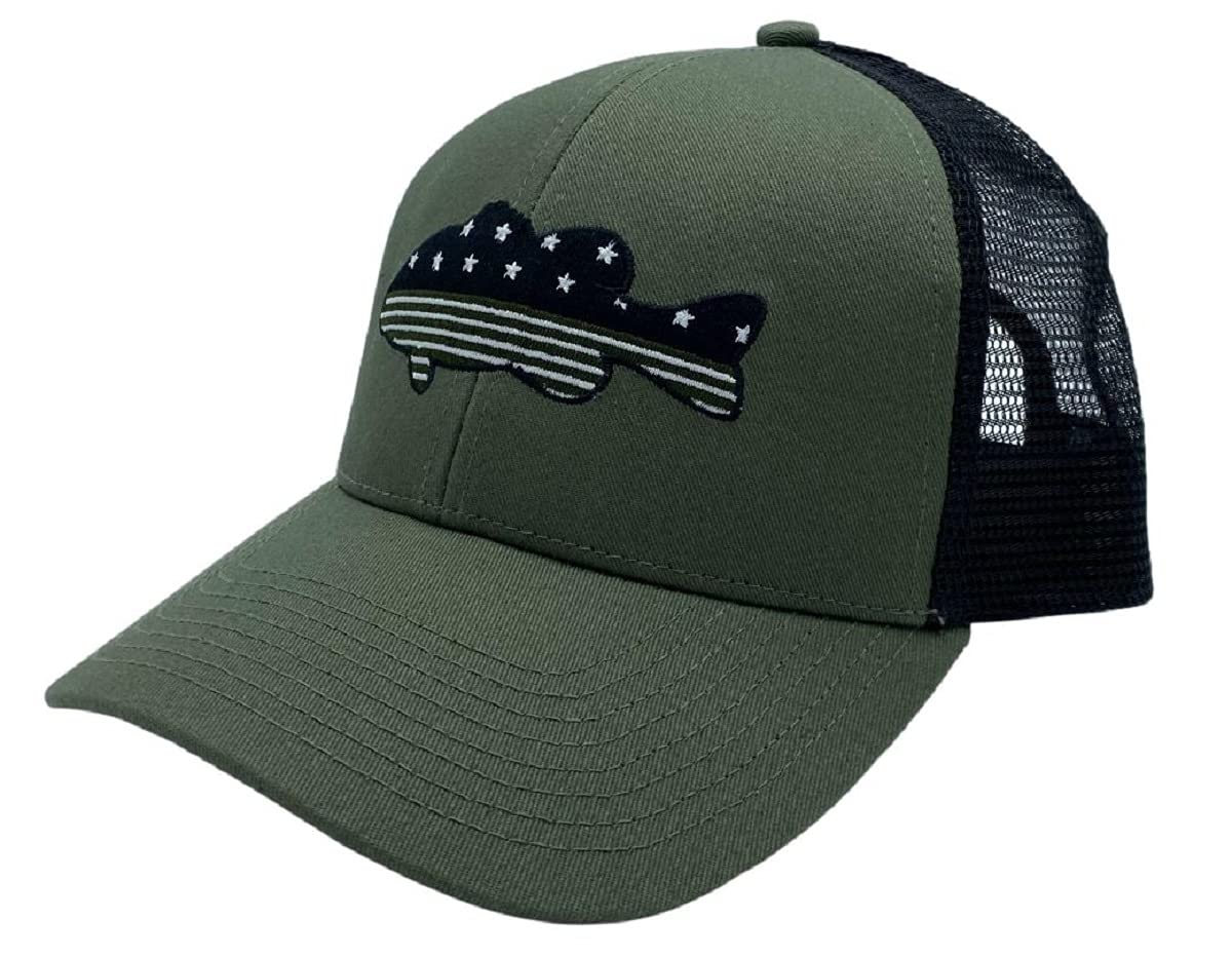 Men's Adjustable Snapback Trucker Hat - Mesh Back Mid Crown for Tuna & Bass Fishing - Perfect for Outdoor Fishing Trips & Casual Wear