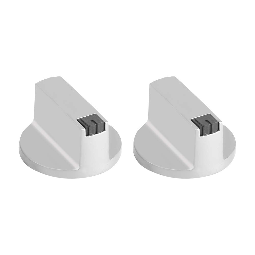 Nicoone 2Pcs 6mm Zinc Alloy Gas Stove Knobs - Replacement Burner Control Knobs for Kitchen Cooker, Oven & Cooktop - Perfect for Home Cooking & Baking