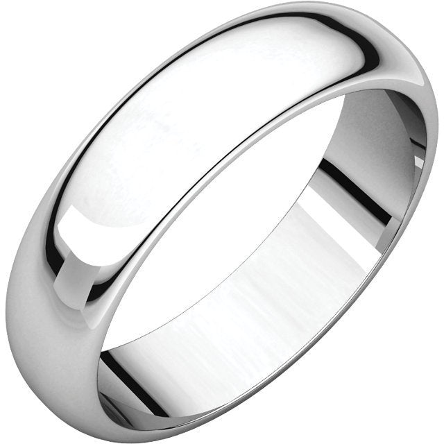 14K Gold 5mm Half Round Wedding Band for Women - Elegant & Durable Bridal Ring for Engagement, Anniversary & Everyday Wear