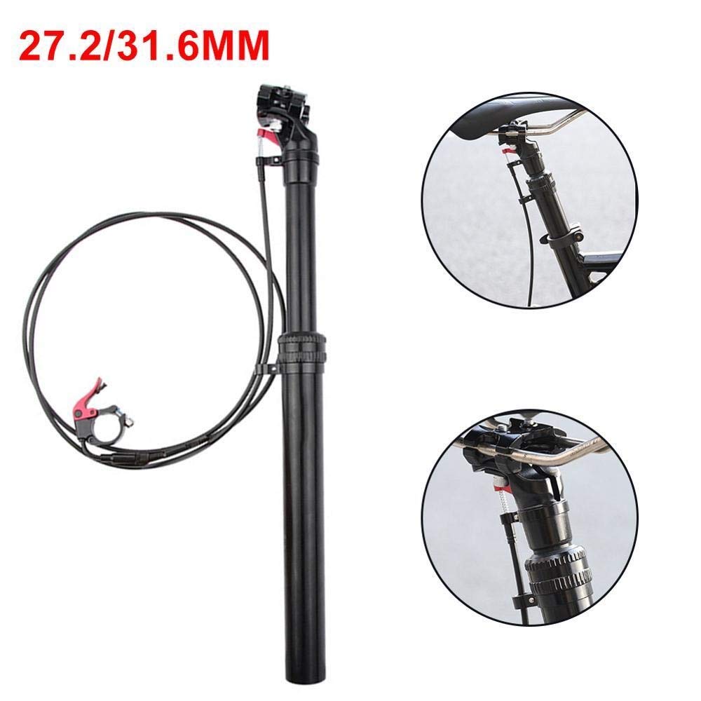 27.2mm & 31.6mm Mountain Bike Seatpost - Hydraulic Dropper Post with Remote Control for Road & MTB Bikes | Adjustable Cycling Accessories for Trail Riding & Commuting