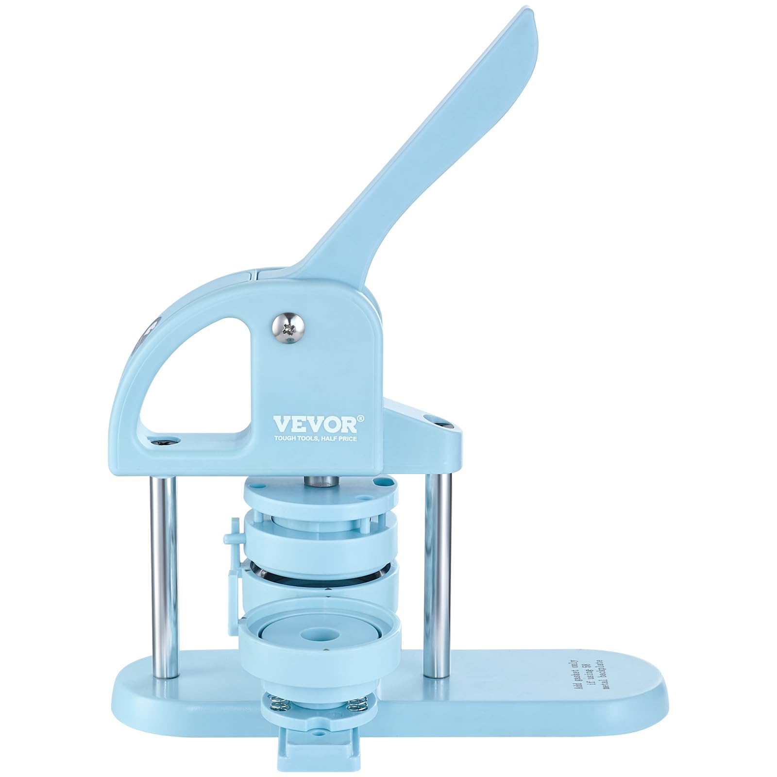 VEVOR 3-in-1 Button Maker Machine Kit - 1/1.25/2.28 Inch (25/32/58mm) Pin Badge Press with 300pcs Button Parts & Panda Magic Book - Ergonomic Arc Handle Punch Press for DIY Crafts, School Projects, Party Favors and Kids Gifts (Blue)