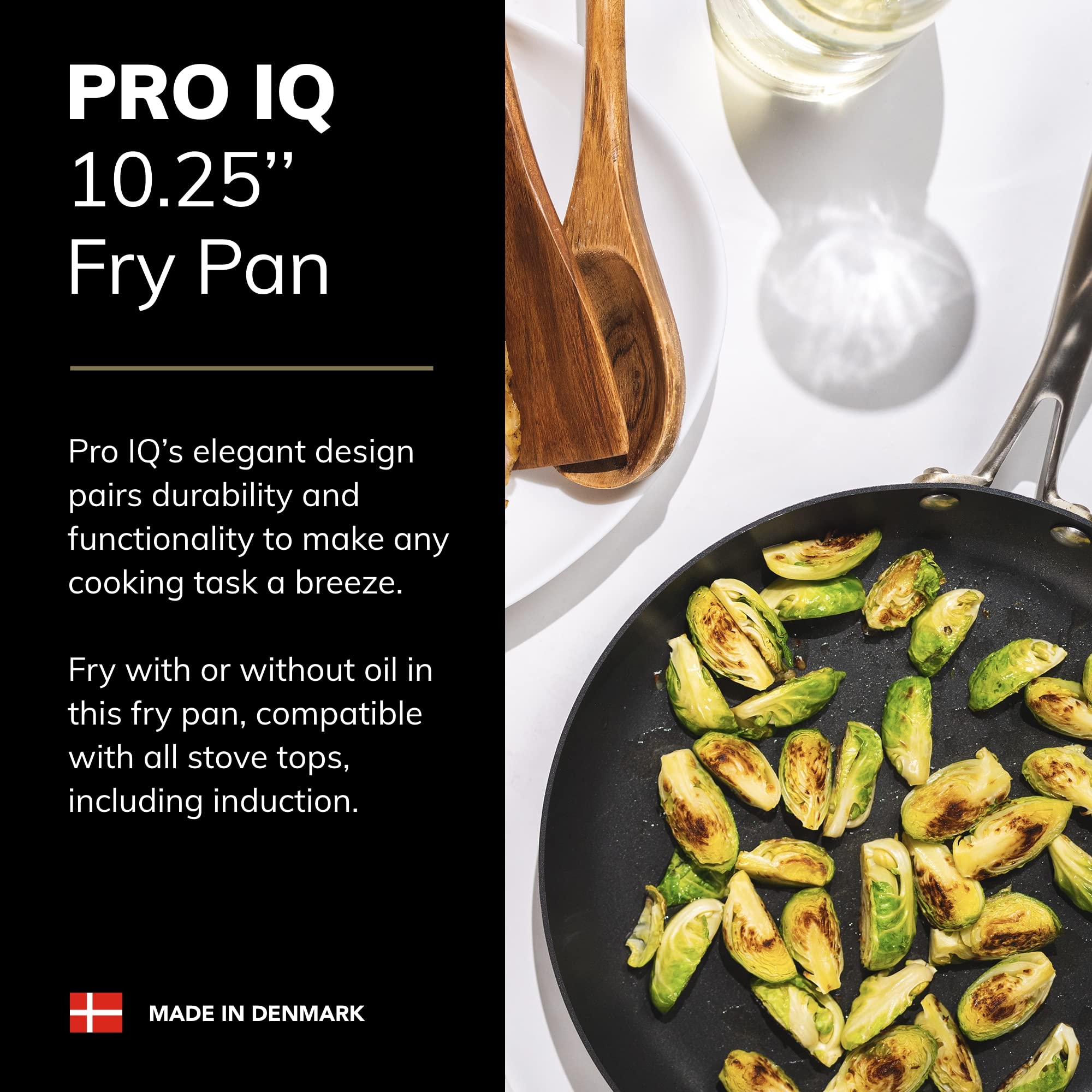 Scanpan Pro IQ 10.25” Nonstick Fry Pan - Premium Danish Cookware - Oven, Dishwasher & Metal Utensil Safe - Ergonomic Handle for Easy Cooking - Perfect for Searing, Sauteing & Frying Steak, Eggs & Pancakes
