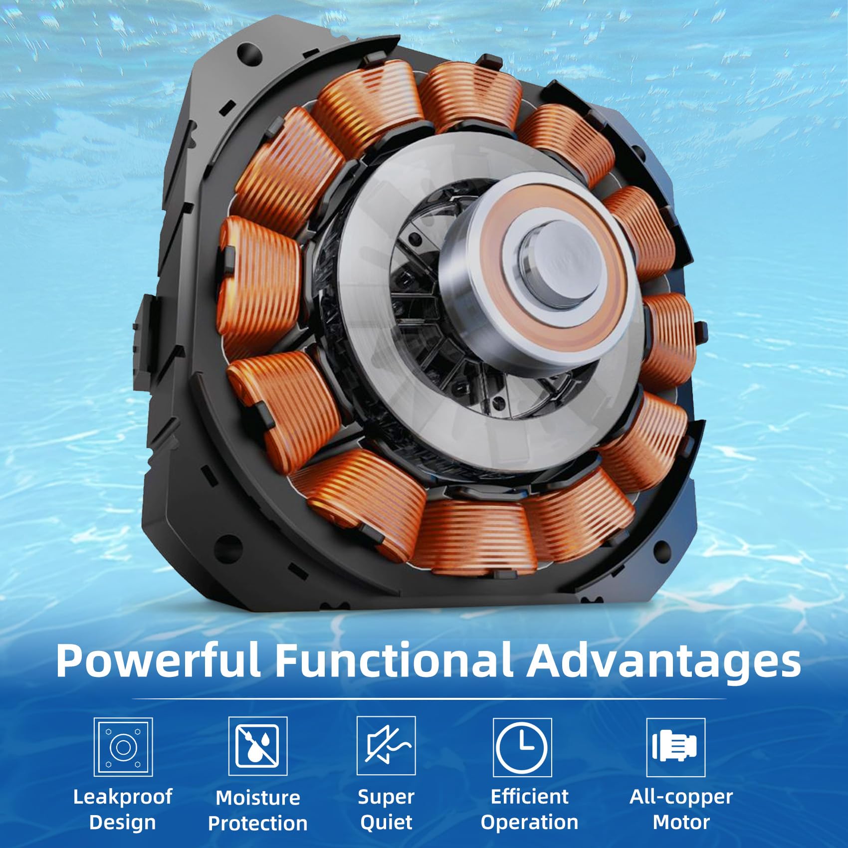 500GPH Marine AC Water Pump 115V - Submersible Boat Air Conditioner Pump for Seawater Circulation - Perfect for Marine Air Conditioning Systems & Boat Cooling Applications