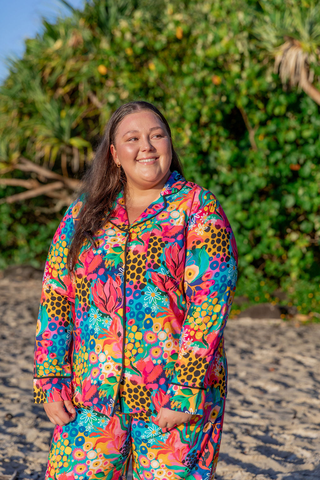 Kasey Rainbow Sundown LS Shirt & Pant Sleepwear Set - Cozy Matching Pajamas for Women | Perfect for Lounging, Sleepovers & Relaxing at Home