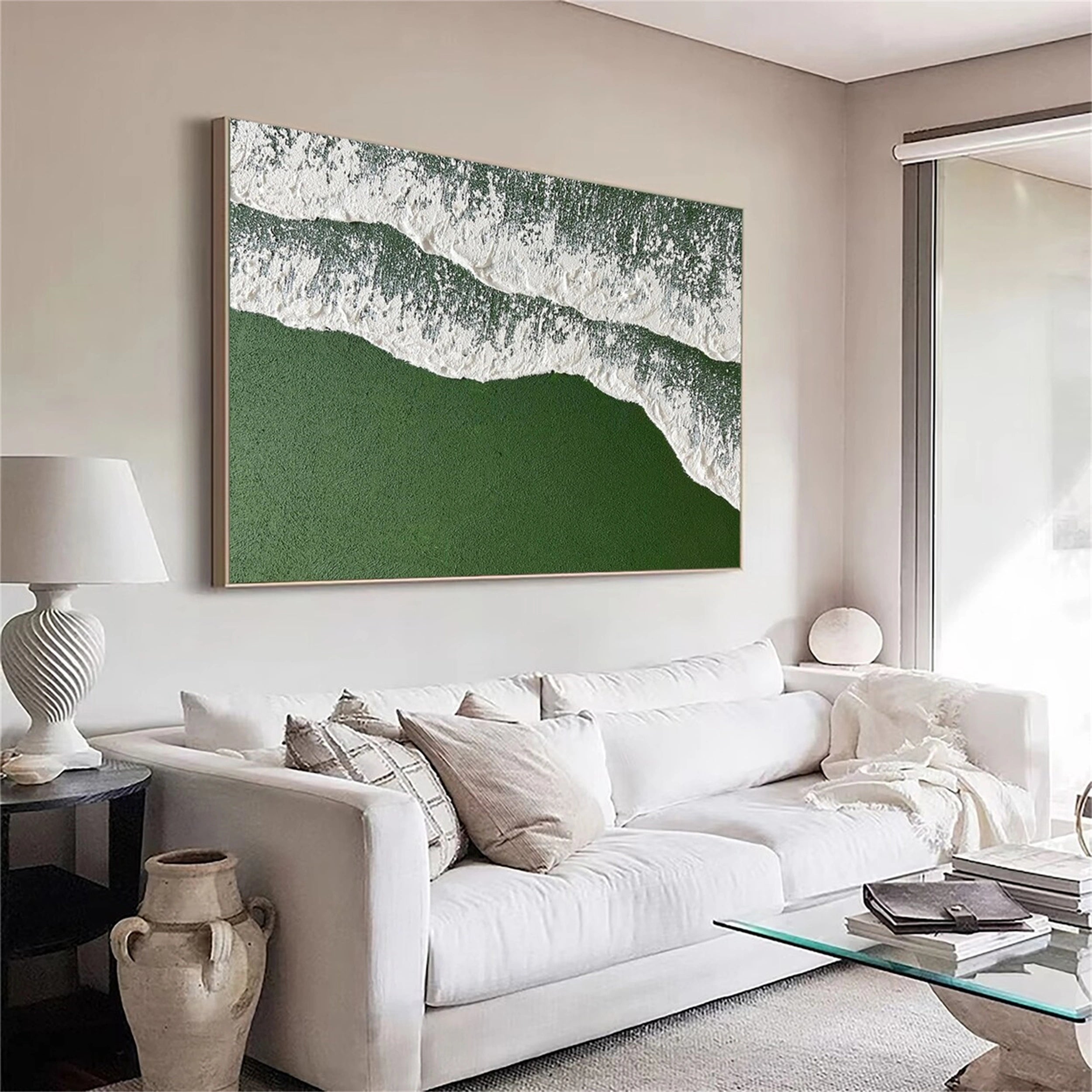 Ocean and Sky Painting #OS 092 - Handmade Canvas Wall Art for Home & Office Decor - Perfect for Living Room, Bedroom or Office Wall Decoration
