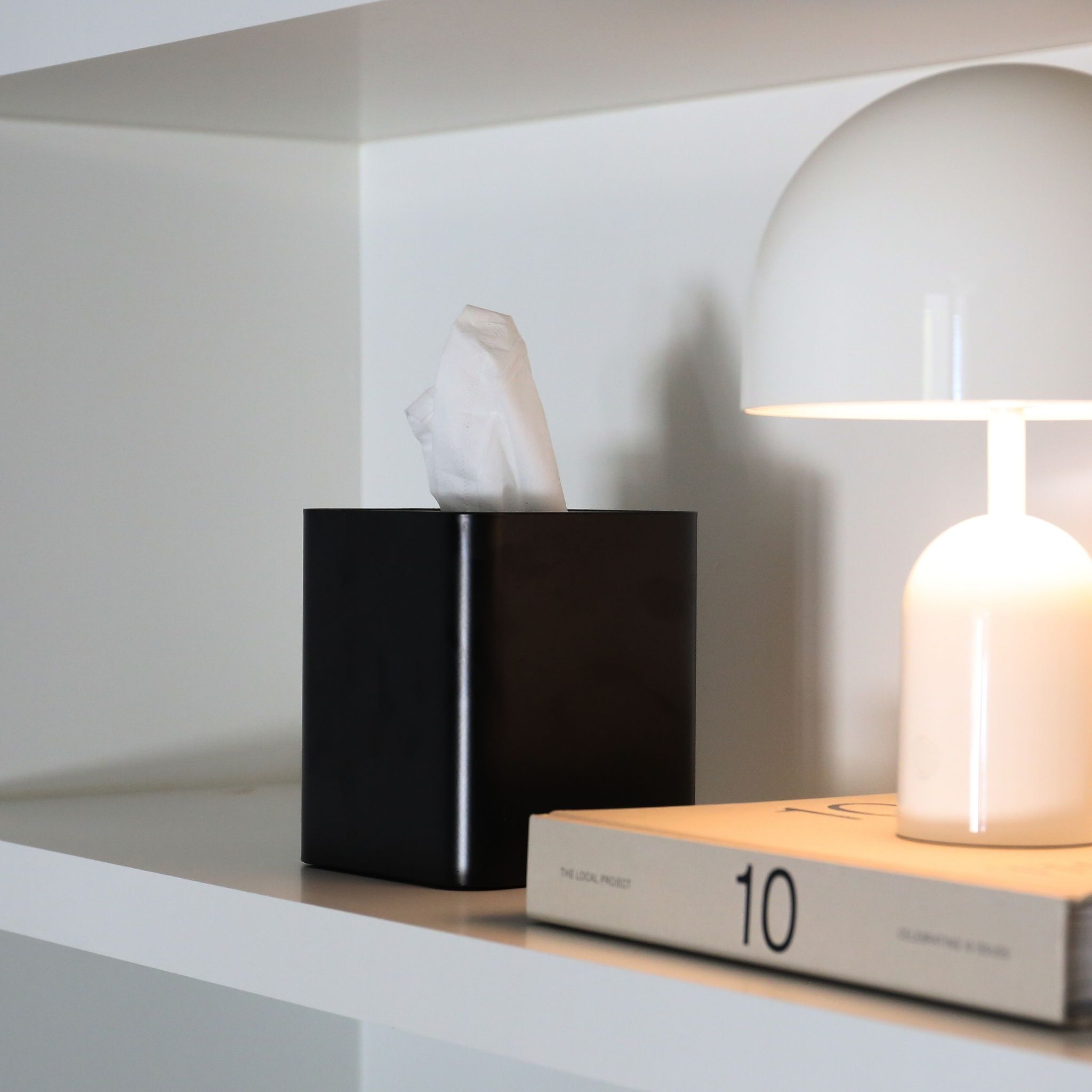 Square Tissue Box Cover - Modern Black Home Decor for Living Room, Bedroom, or Office | Stylish & Functional Tissue Holder