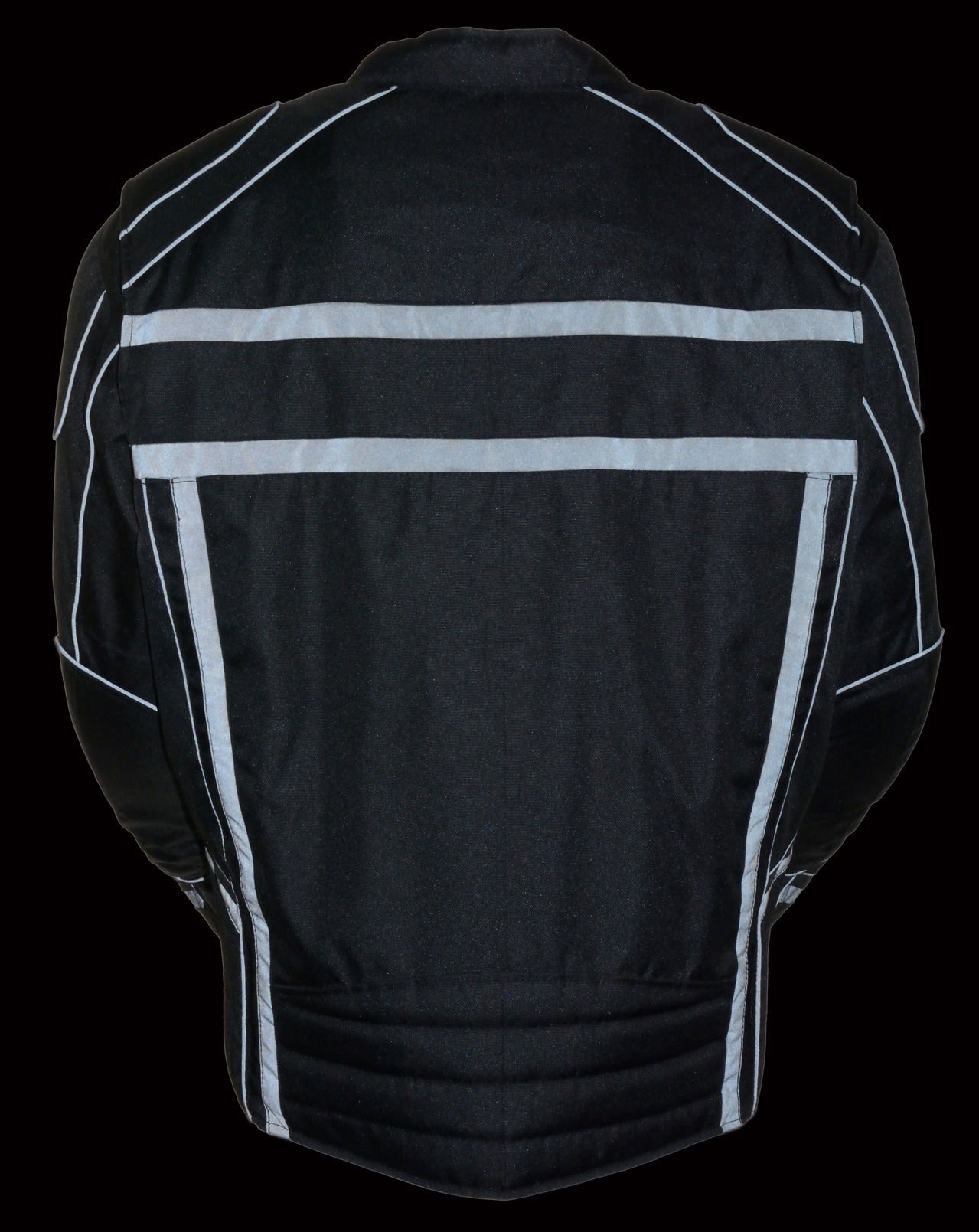 Milwaukee Leather Men's Vented Textile Motorcycle Jacket with High Visibility Reflective Strips - Black Size S - Perfect for Riding, Commuting & Nighttime Safety