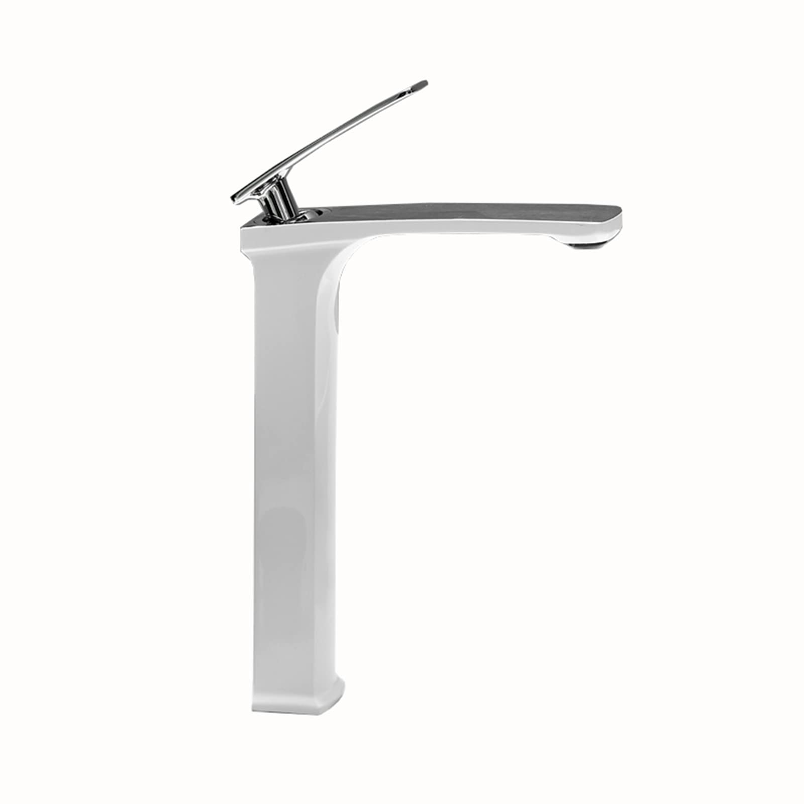 BiaoTeng Single Hole Bathroom Sink Faucet - Premium Brass Basin Faucet with Chrome Finish in White - Perfect for Modern Bathrooms, Powder Rooms & Guest Baths