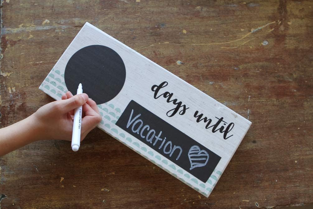Erasable Chalk Board Sign - 12 x 5.5 Inch Days Until Stripes Countdown Calendar - Made in USA - Perfect for Events, Weddings & Classroom Decor - CHT1004