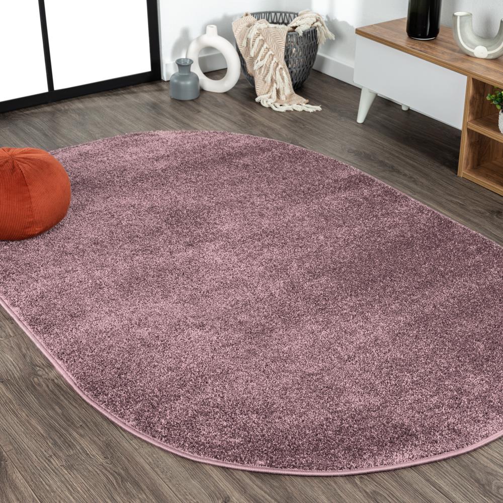 Haze Solid Low Pile Area Rug - Light Purple Soft Carpet for Living Room, Bedroom & Nursery | Non-Slip & Easy to Clean