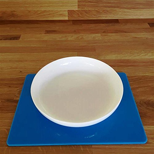 Bright Blue Rectangular Placemats Set of 8 - Large Size Waterproof Dining Table Mats for Everyday Use, Parties & Formal Gatherings