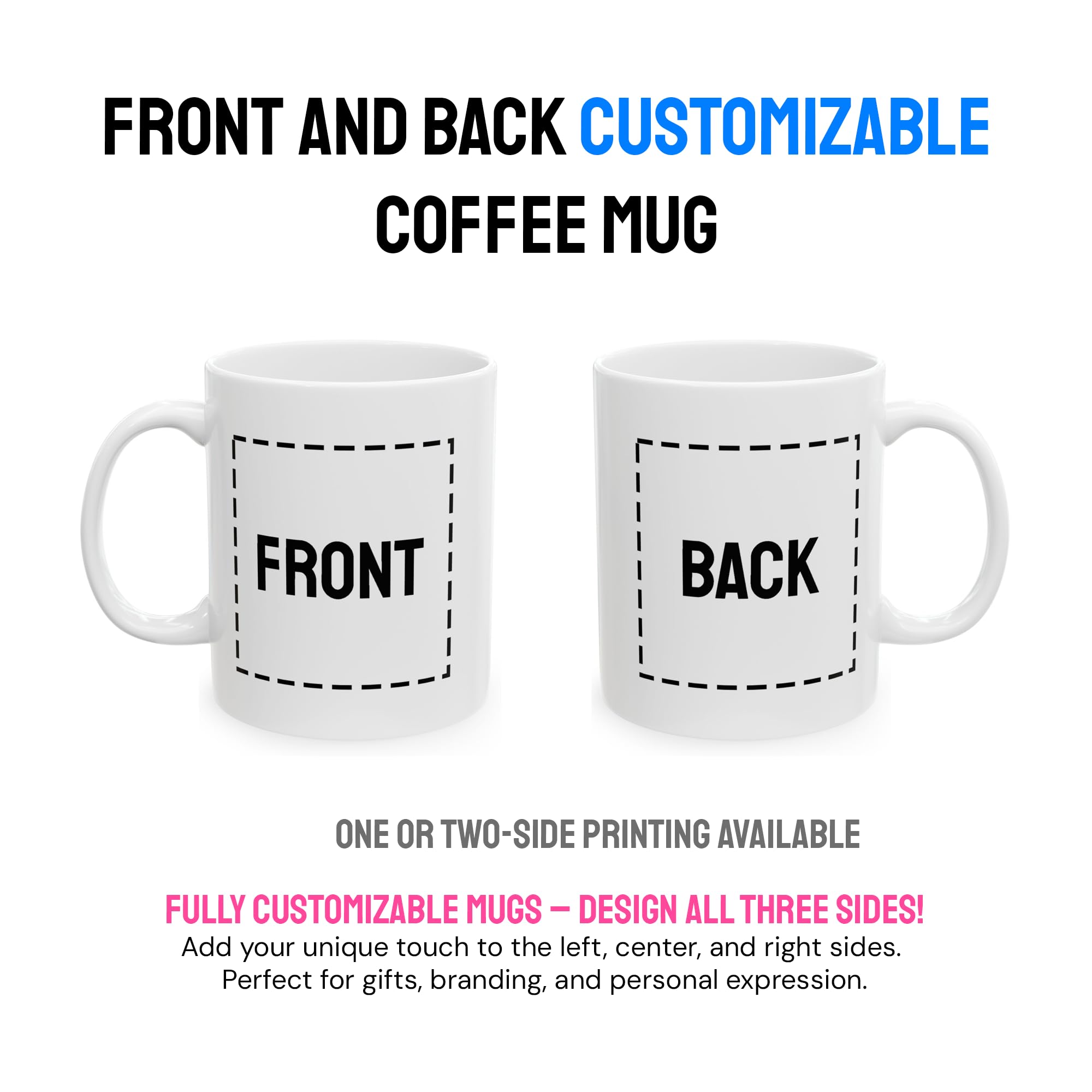 Personalized Ceramic Coffee Mug - Custom Photo, Text, or Logo | 11oz Tea Cup for Men, Women, Mom, Dad | Unique Gift for Birthday, Anniversary, Christmas | Perfect for Home, Office, or Gifting - White/Green