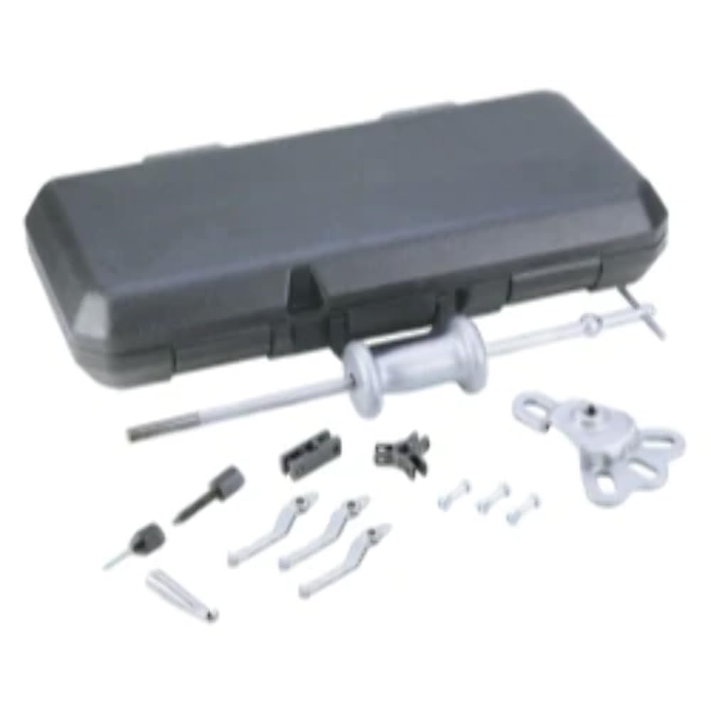 OTC 7947 8-Way Slide Hammer Puller Set - Silver Slapper Tool with Storage Case for Auto Body Repair & Dent Removal | Professional Automotive Dent Pulling Kit for Mechanics