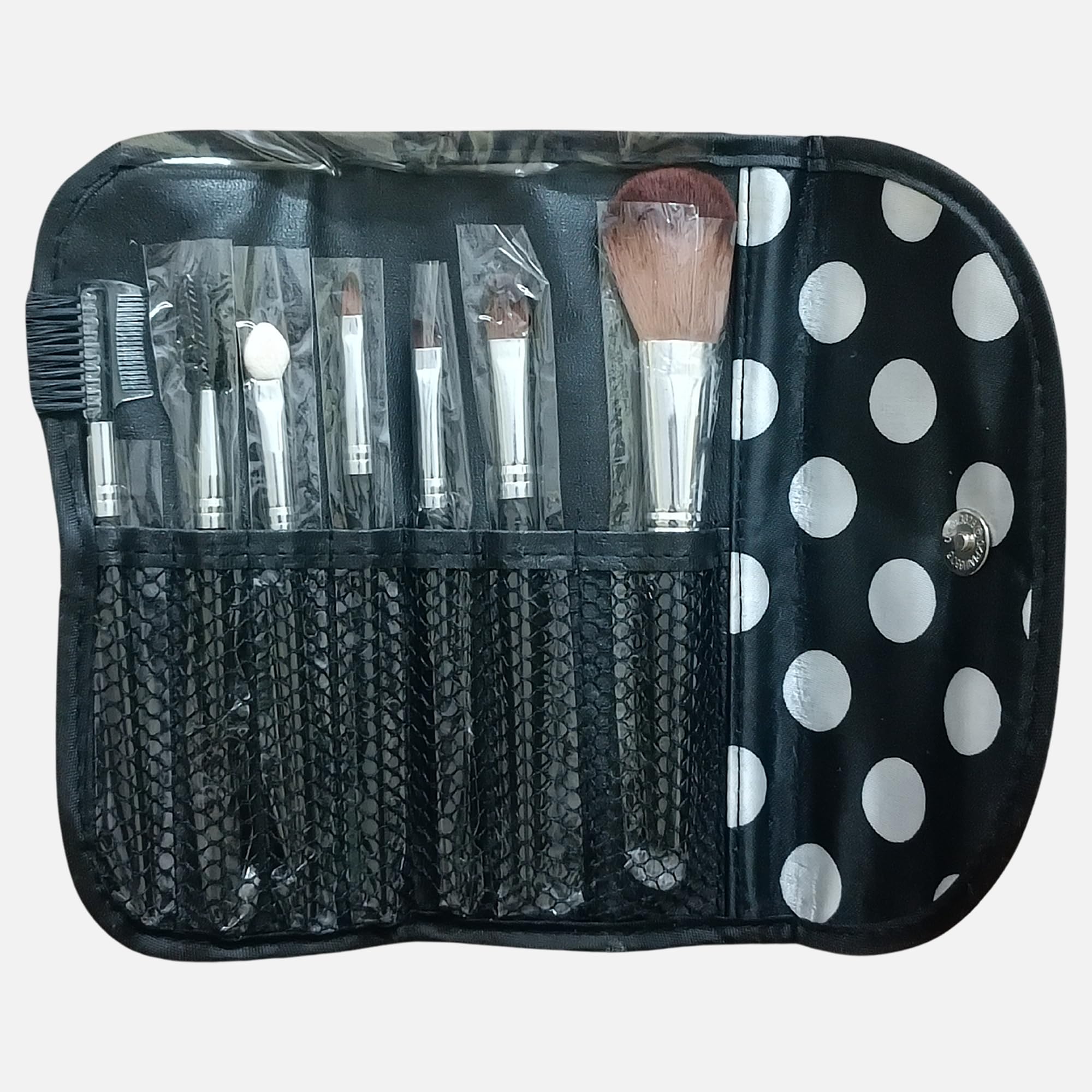 Professional Makeup Brush Set - 7 Piece Soft Synthetic Bristle Brushes with Mix Color Pouch | Perfect for Foundation, Blending, Contouring & Eyeshadow | Ideal for Travel & Everyday Makeup Routine