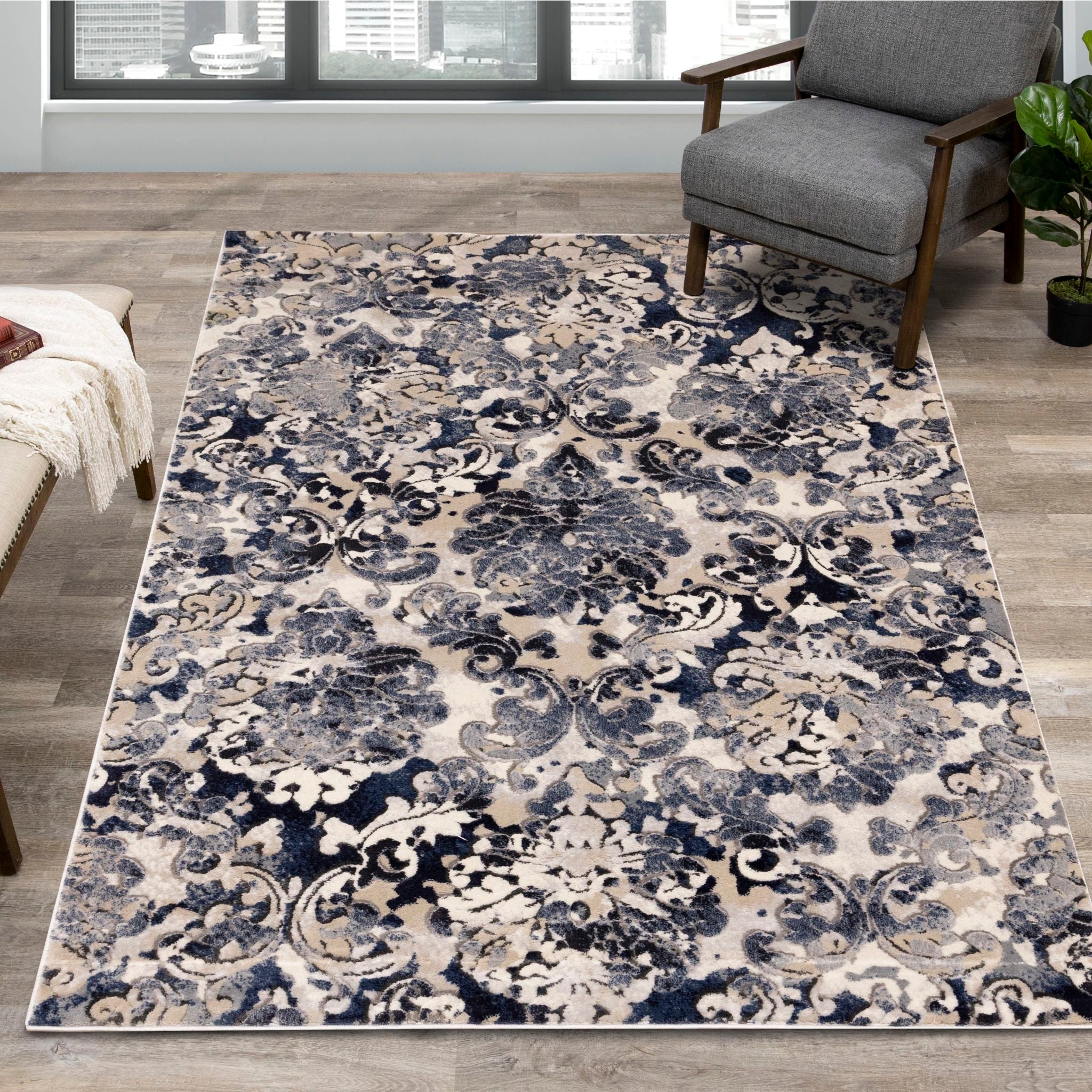 Alida Modern Area Rug 8'x10' - Soft Plush Living Room Carpet, Non-Slip Floor Mat for Bedroom, Dining Room & Home Decor