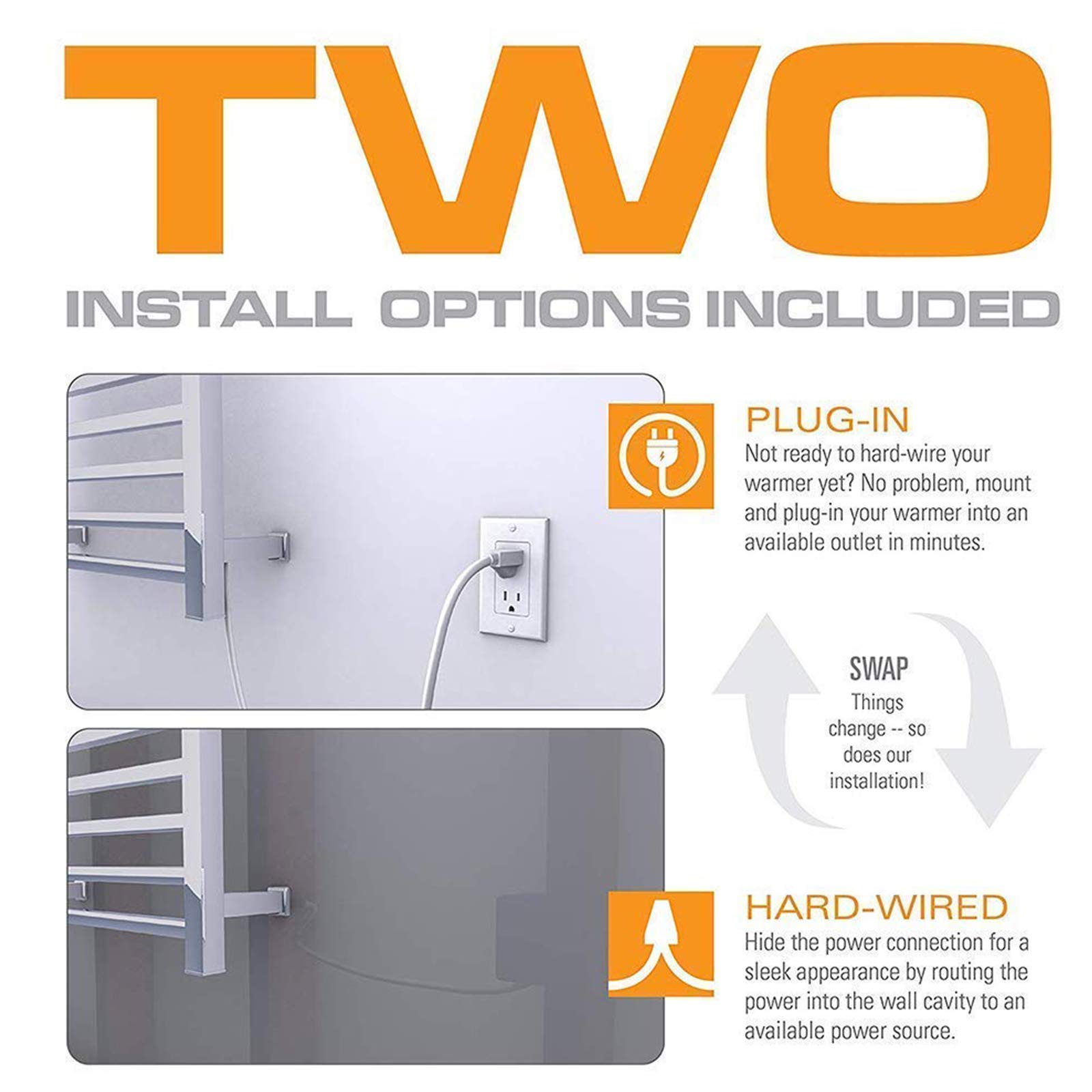 Premium 60W Electric Heated Towel Rack - Brushed Gold 304 Stainless Steel Wall Mounted Towel Warmer & Drying Rail with Switch for Bathroom & Spa - Perfect for Luxury Hotels, Home Bathrooms and Wellness Centers