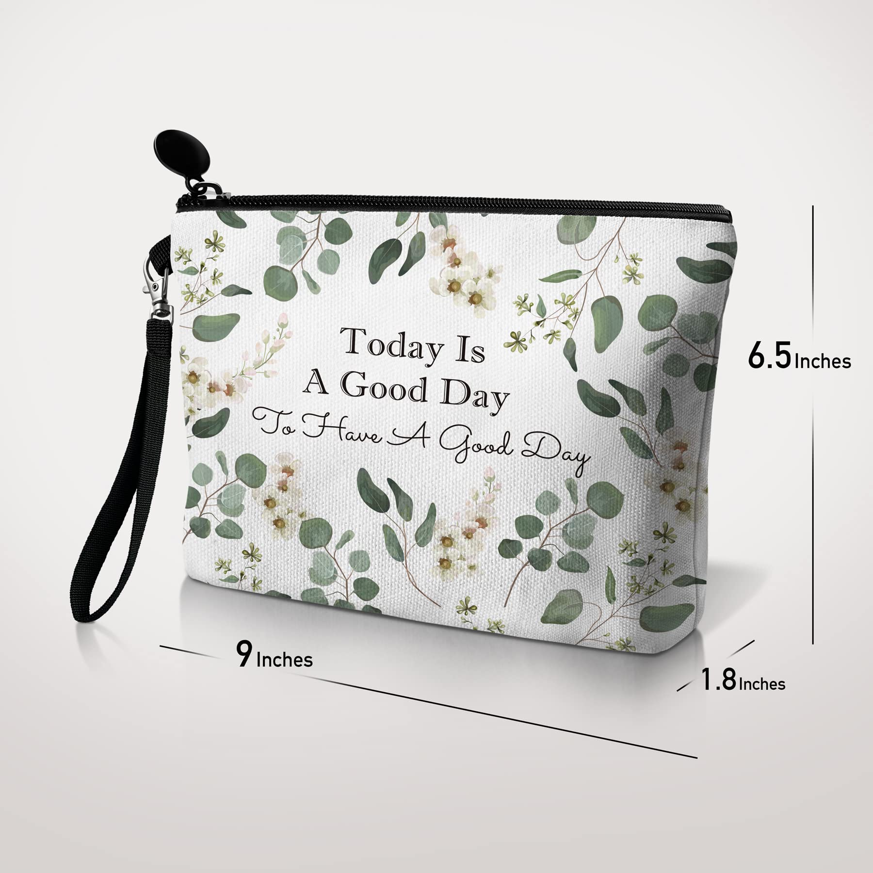 Hglian Eucalyptus Travel Makeup Bag - Waterproof Cosmetic Organizer Pouch for Women | Perfect for Toiletries, Makeup & Travel Accessories | Great Gift Idea for Her | Use at Home, Gym or Vacation Trips