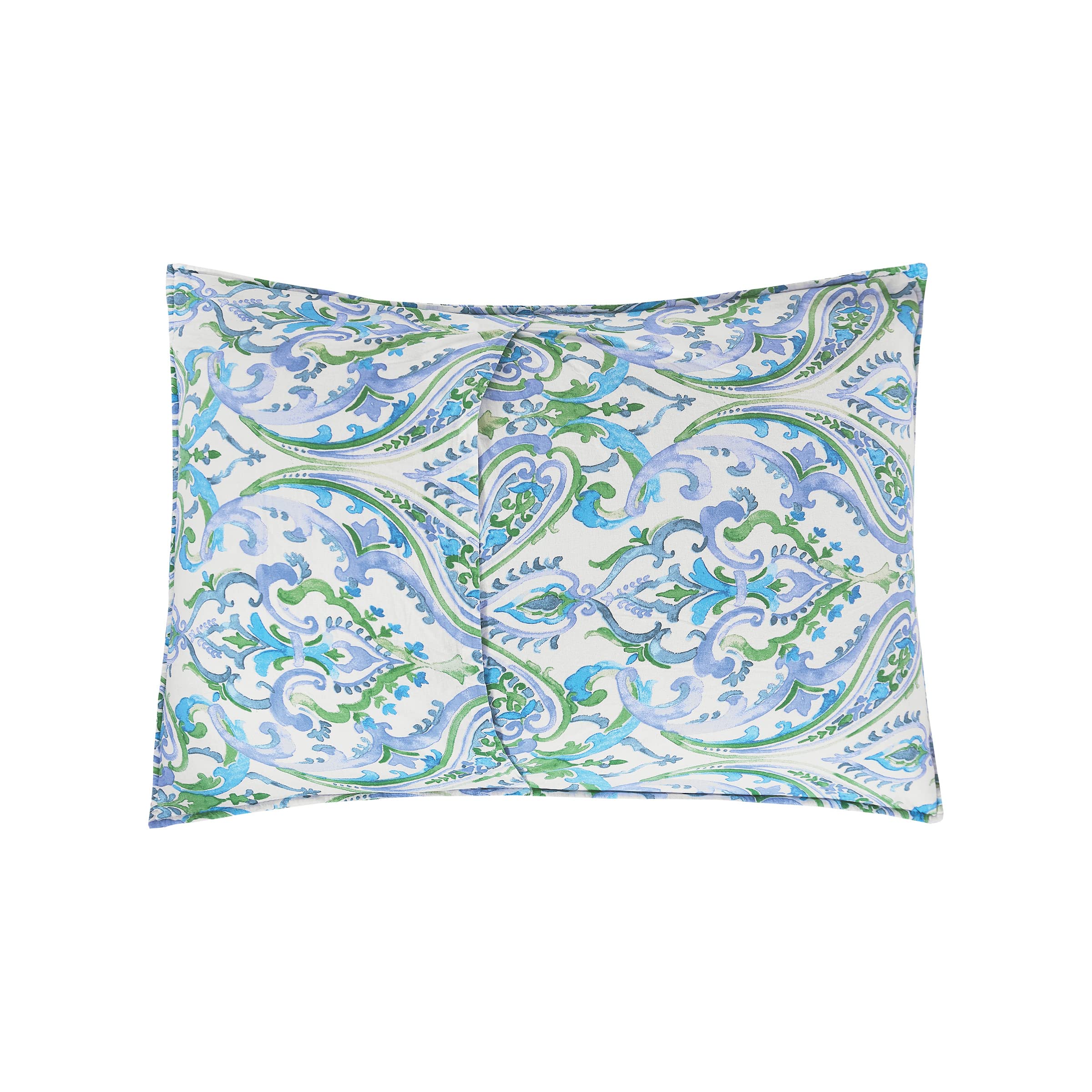 C&F Home Juliet Twin 2-Piece Reversible Coverlet Quilt Set - Blue Green White Paisley Pattern & Blue White Trellis Design - Includes 1 Standard Sham | Perfect for Kids' Rooms, Guest Bedrooms & Dorm Decor