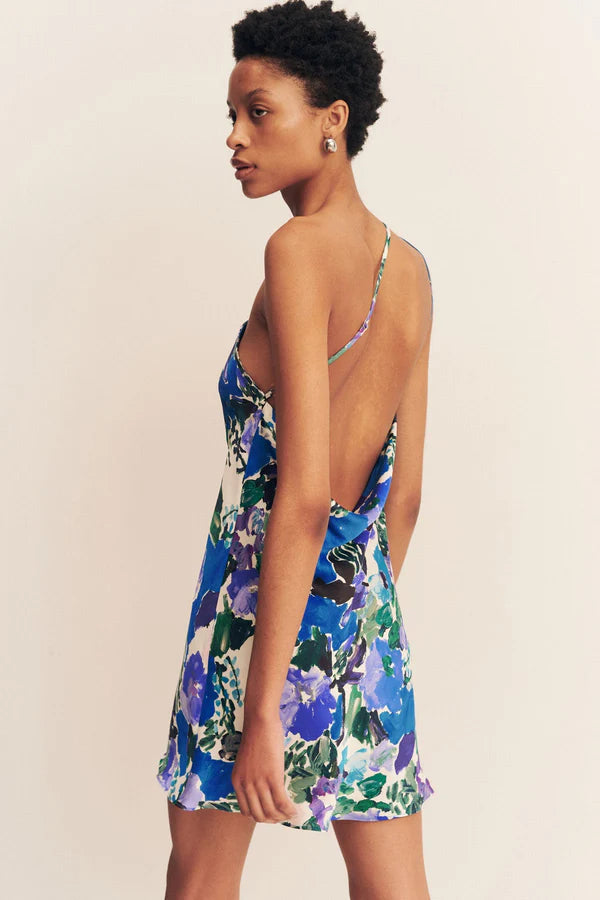 Curlewis One Shoulder Cowl Neck Mini Dress in Ocean Blue - Perfect for Cocktail Parties, Date Nights & Summer Events