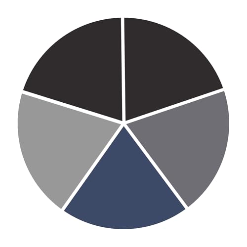 5 Pack Black/Black/Grey/Light Grey/Blue