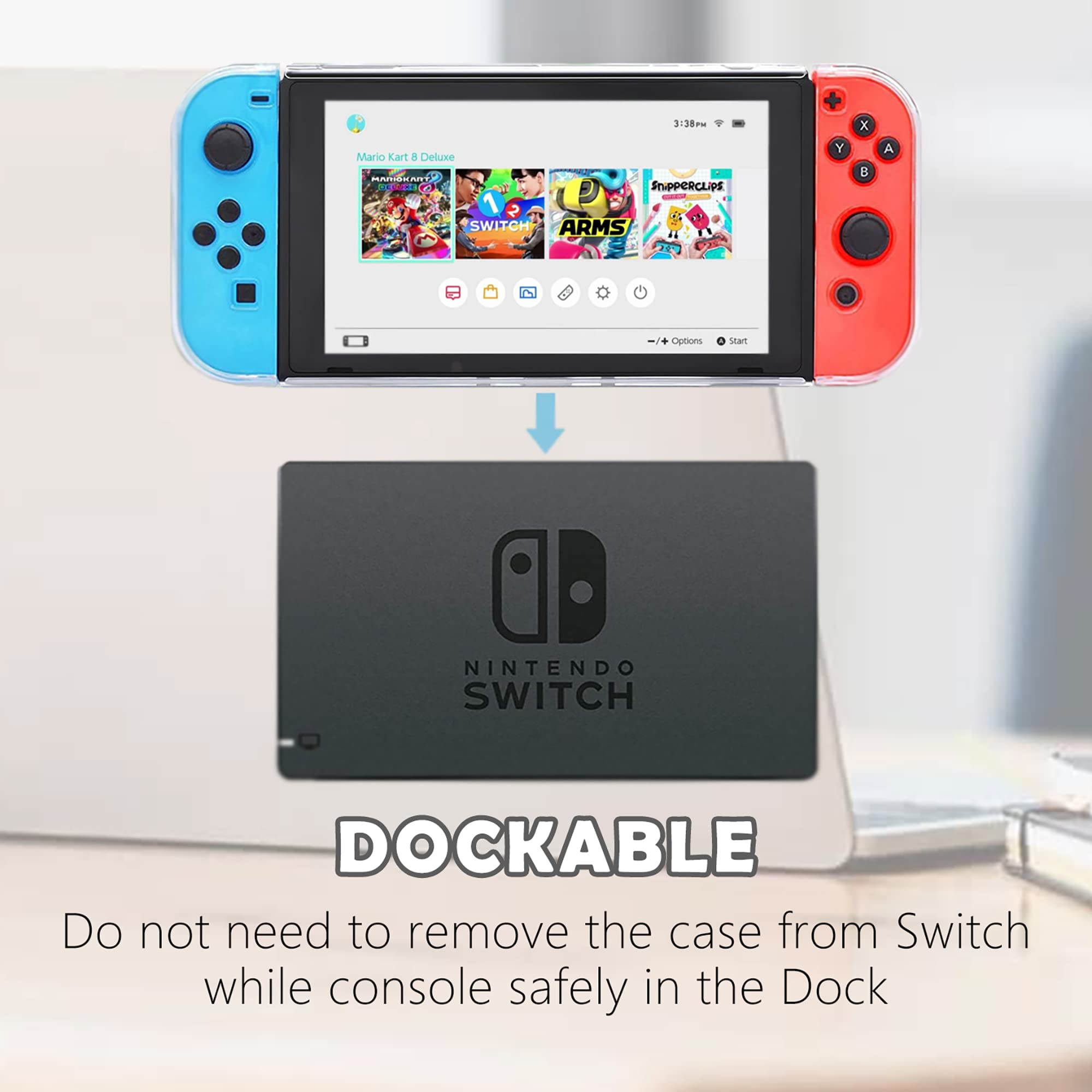 LEOPOM American Football Themed Switch Case - Dockable Protective Cover for Nintendo Switch | Perfect Gift for American Football Game Players | Ideal for Gaming Sessions, Travel & Display