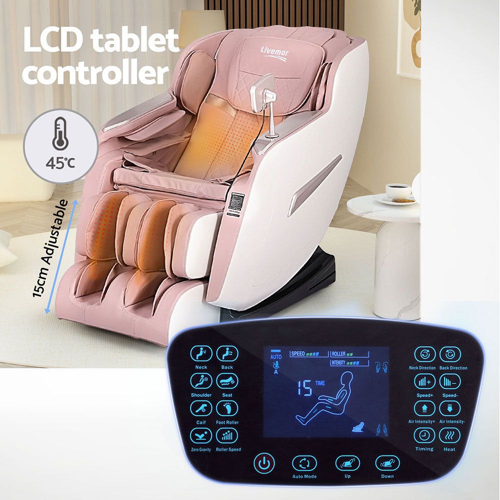 Livemor Electric Massage Chair with Recliner - Full Body Shiatsu Massage for Home & Office - Perfect for Relaxation, Pain Relief, and Stress Relief