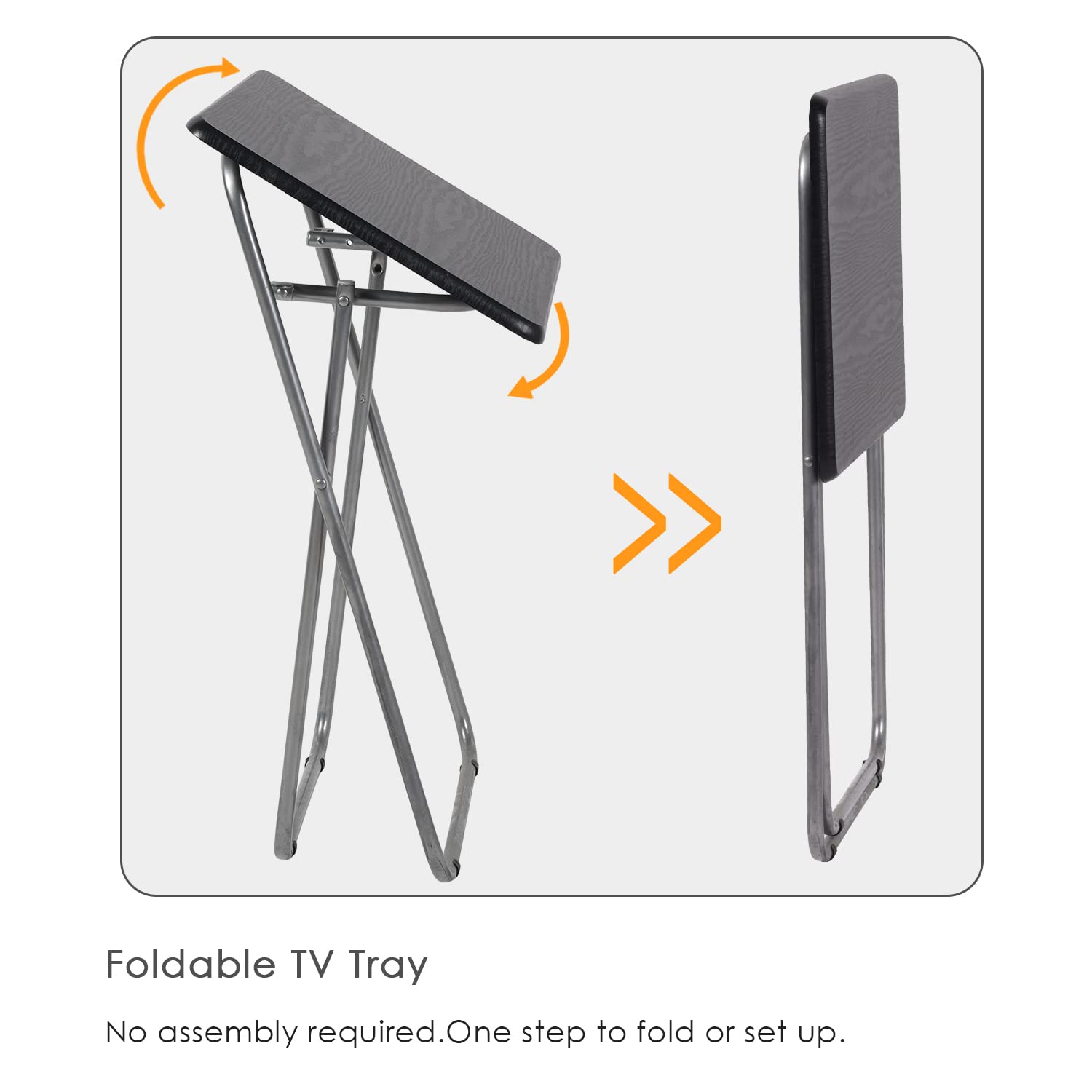 COZYCASA Set of 2 Folding Laptop Desks - No Assembly Required Space-Saving X-Shaped Metal Frame TV Trays for Sofa, Bed & Study - Perfect for Small Rooms, Dorms & Home Offices (Black)