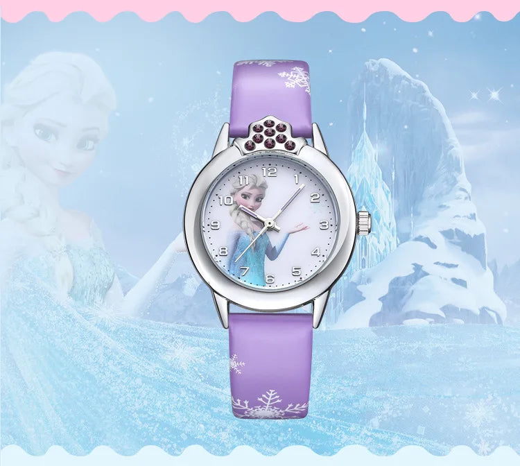 Premium Frozen-Themed Wristwatch for Kids & Collectors - Disney Inspired Elsa Anna Watch - Perfect for Birthday Gifts, Cosplay & Movie Fans (Blue/White)