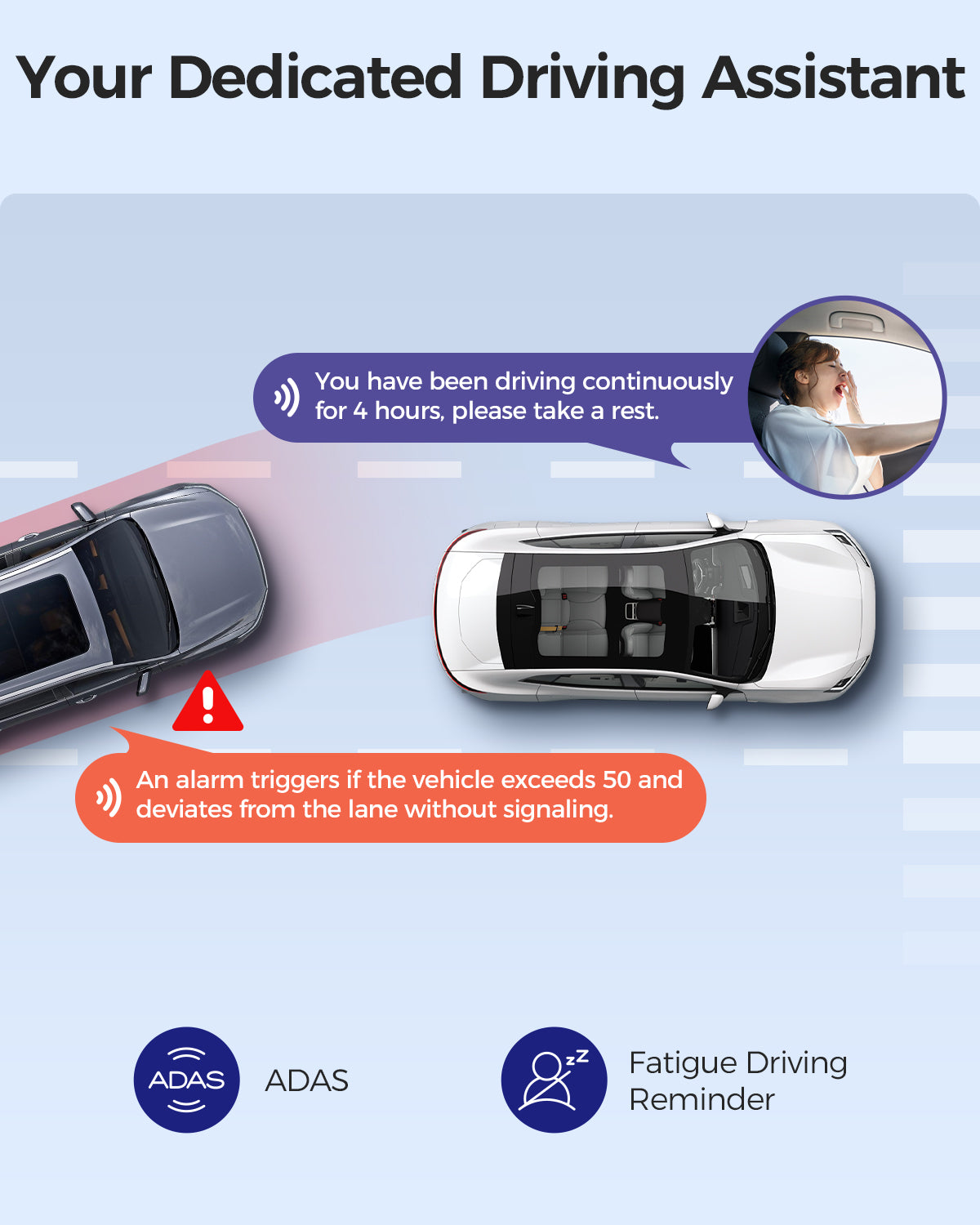 AZDOME M01 3K WiFi Dash Cam Front and Rear - Dual Car Camera with ADAS, G-Sensor & 24H Parking Mode - Perfect for Uber, Lyft Drivers & Road Trips