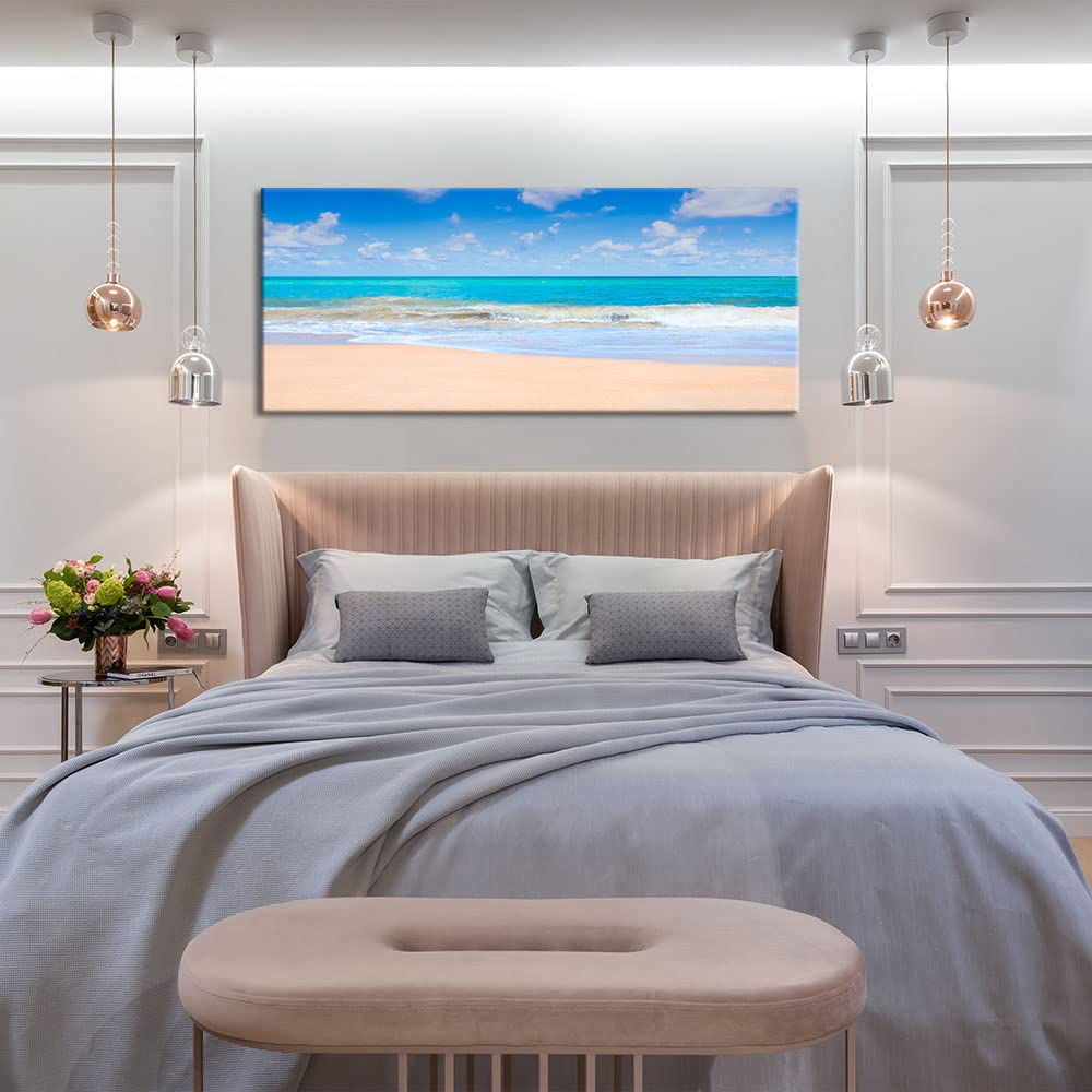 Wewejia Large Beach Ocean Seascape Canvas Wall Art Print - Modern Coastal Painting for Living Room, Office & Home Decor - Ready to Hang - Perfect for Coastal Themed Interiors and Beach House Decor