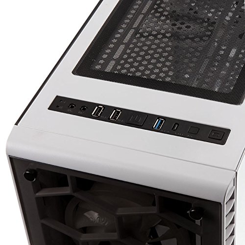 Kolink Observatory Midi Tower RGB Gaming PC Case - ATX/Micro-ATX Tempered Glass Window Computer Case - White LED Lighting for Gaming Setup & Home Office