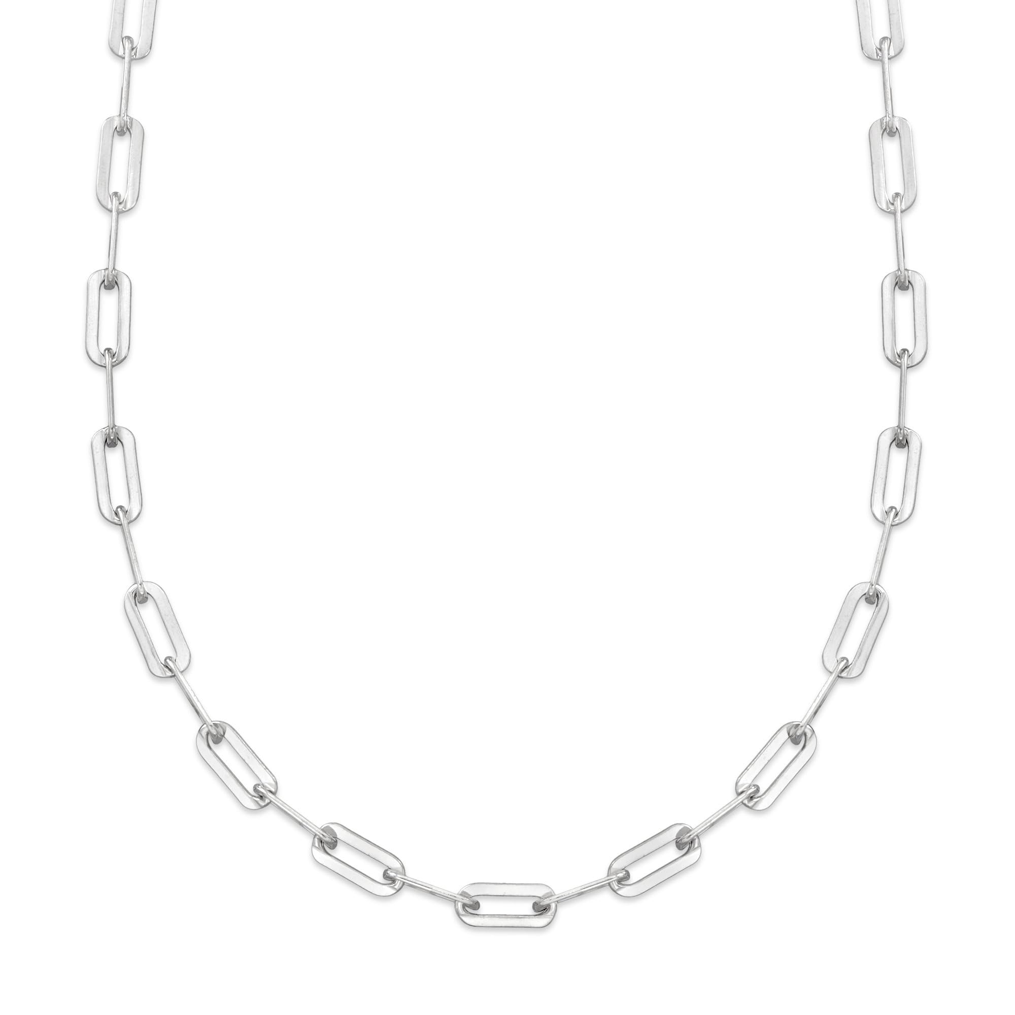 Ross-Simons Italian Sterling Silver Paper Clip Link Necklace - 20 Inch Dainty Chain for Women | Elegant Layering Necklace for Everyday Wear & Special Occasions