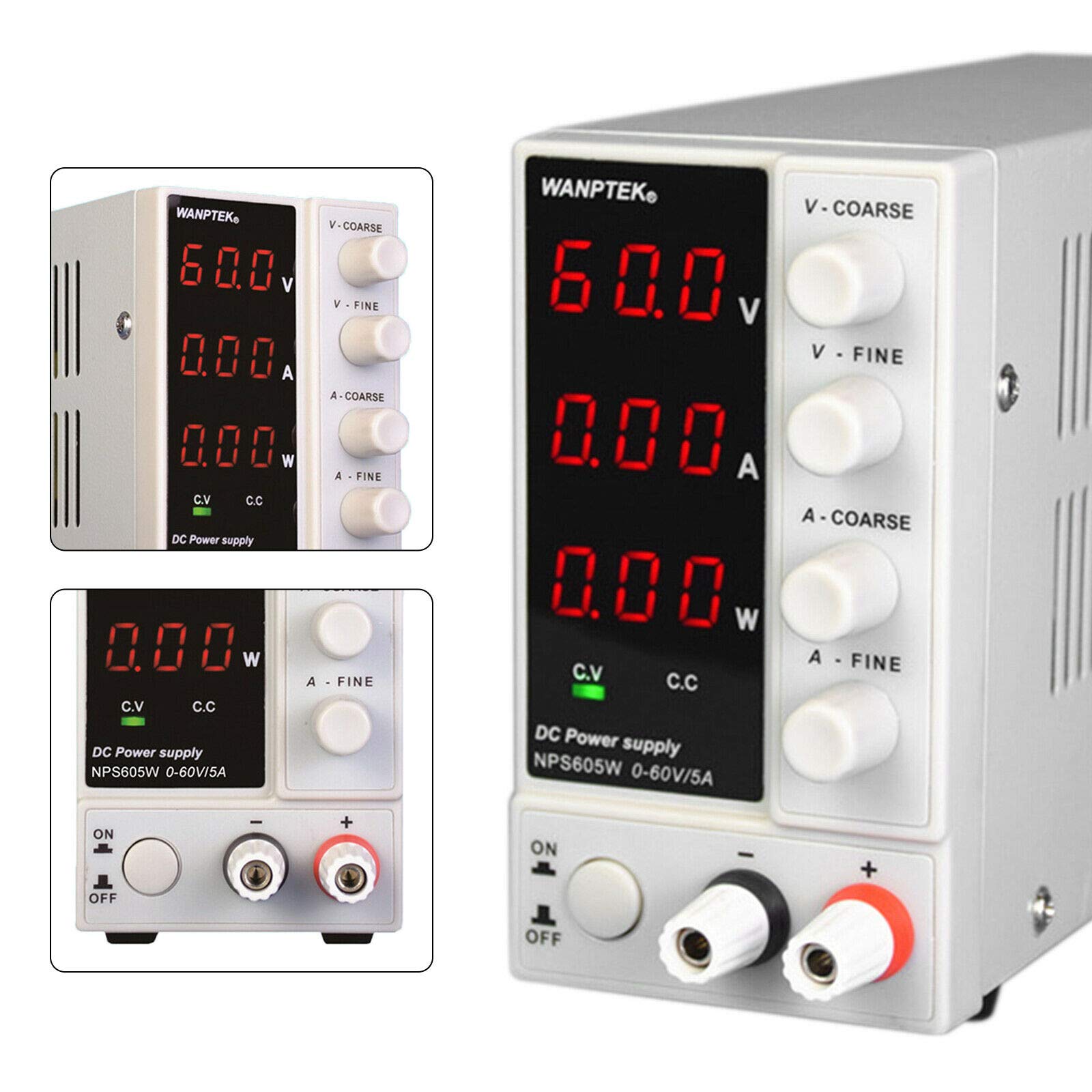 60V 5A Adjustable DC Power Supply - Precision Variable Regulated Lab Bench Linear Power Supply with Testing Cables | Ideal for Electronics Testing, DIY Projects & Laboratory Use