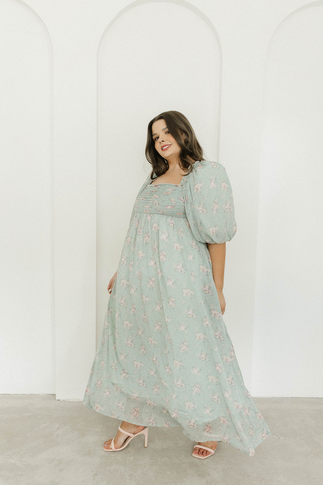 Melody Maxi Dress - Turquoise Floral Print, Bump Friendly & Inclusive Sizing (S-3XL) | Perfect for Maternity, Beach Vacations & Summer Weddings