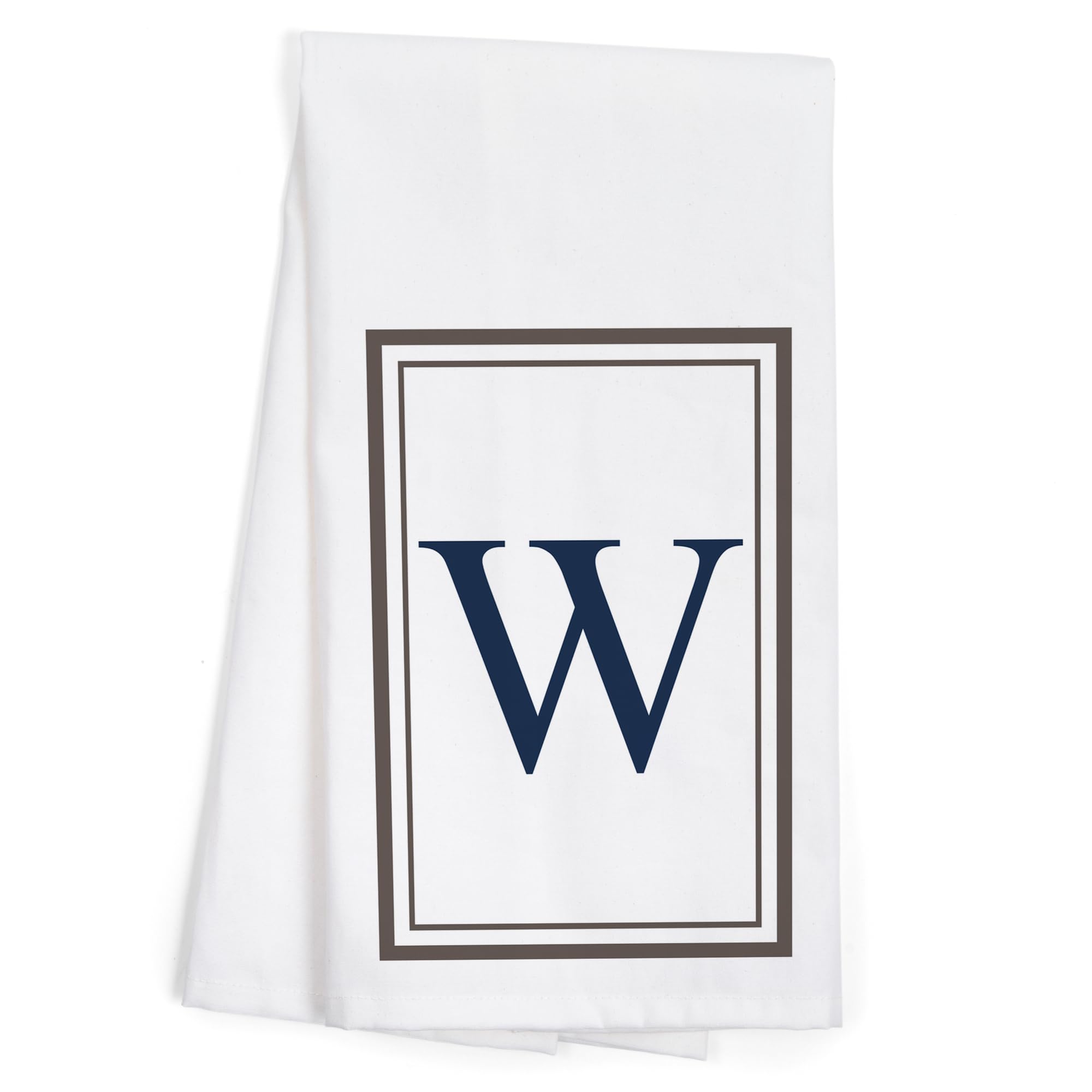 Lantern Press Monogram Estate Gray and Blue Cotton Tea Towel - 100% Cotton Decorative Hand Towel for Kitchen, Bathroom & Home Decor - Perfect for Gifts, Housewarming & Farmhouse Style Decor