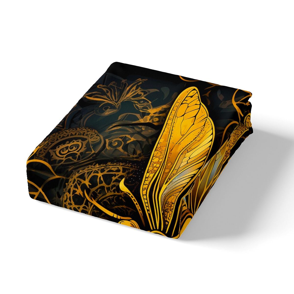Luxury Gold Boho Dragonfly Bedding Set King Size for Bedroom Decor