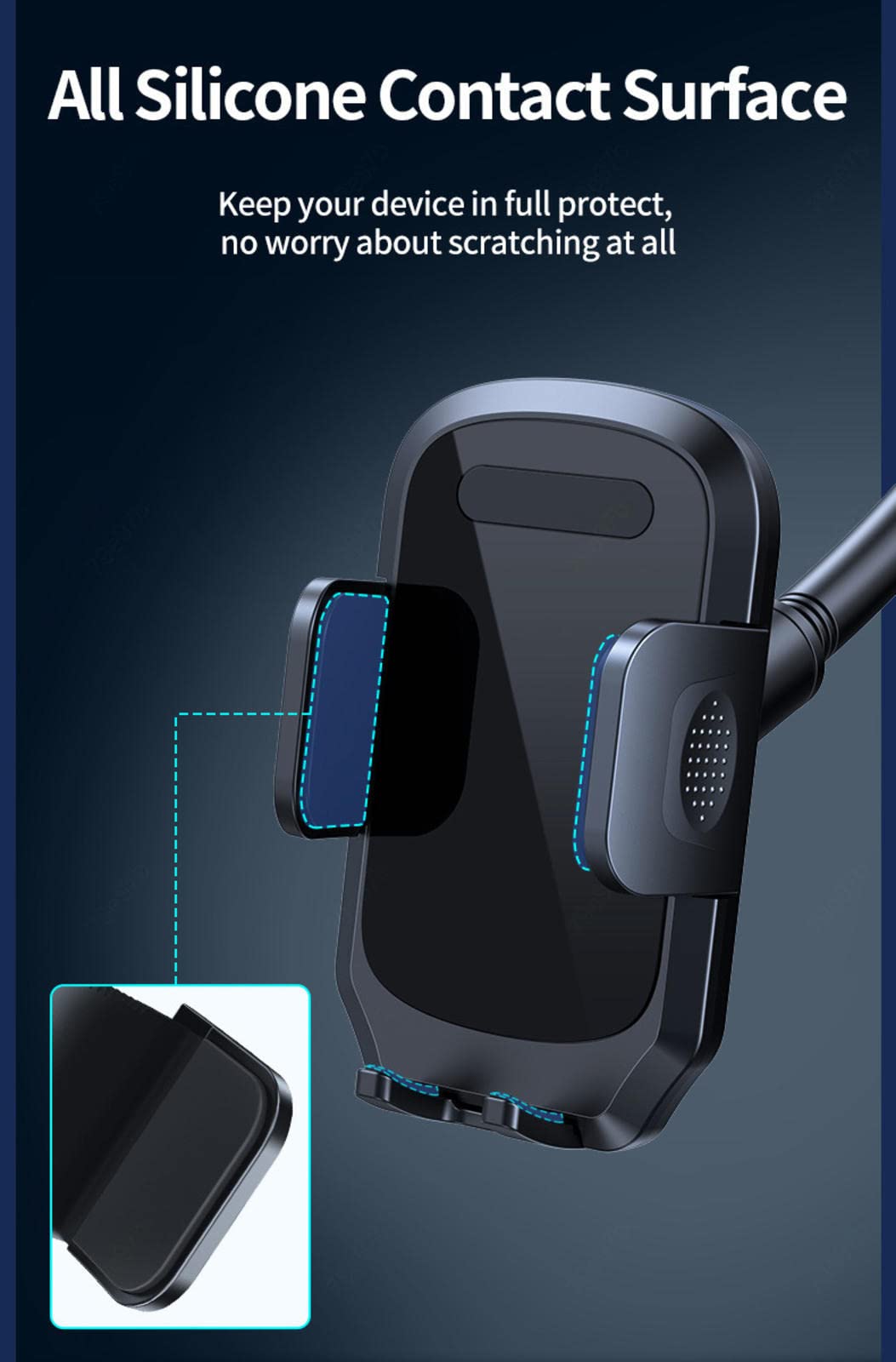 2023 Upgraded Car Phone Holder with Adjustable 360° Rotation & Strong Sticky Gel Pad - Secure Dashboard Mount for Hands-Free Navigation & Driving Safety