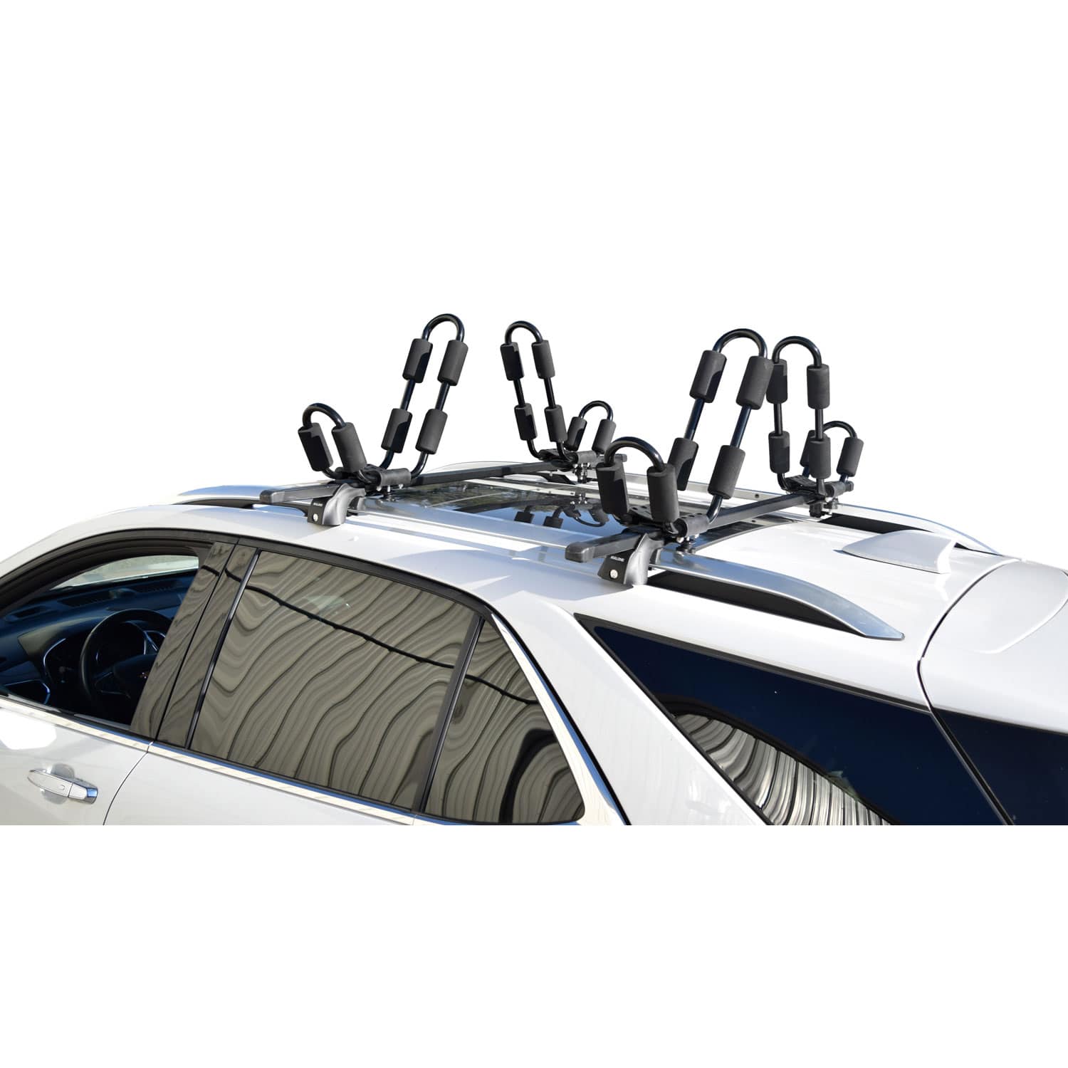 Malone SteelTop Universal Crossbars with 2 J Carriers - Heavy Duty Roof Rack for Cars, SUVs & Trucks - Secure Kayak, Canoe, Bike & Cargo Transport - Perfect for Road Trips & Outdoor Adventures