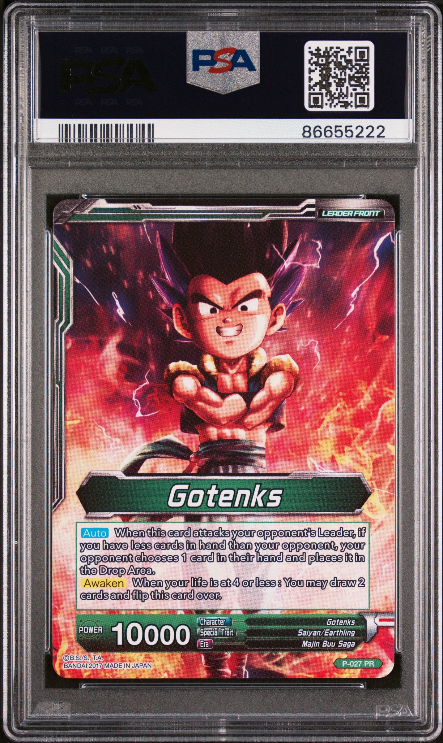 2017 Dragon Ball Super 1st Press Strike SS Gotenks #P027 PSA 10 Graded Card - Perfect for Collectors, Anime Fans & Dragon Ball Memorabilia Displays