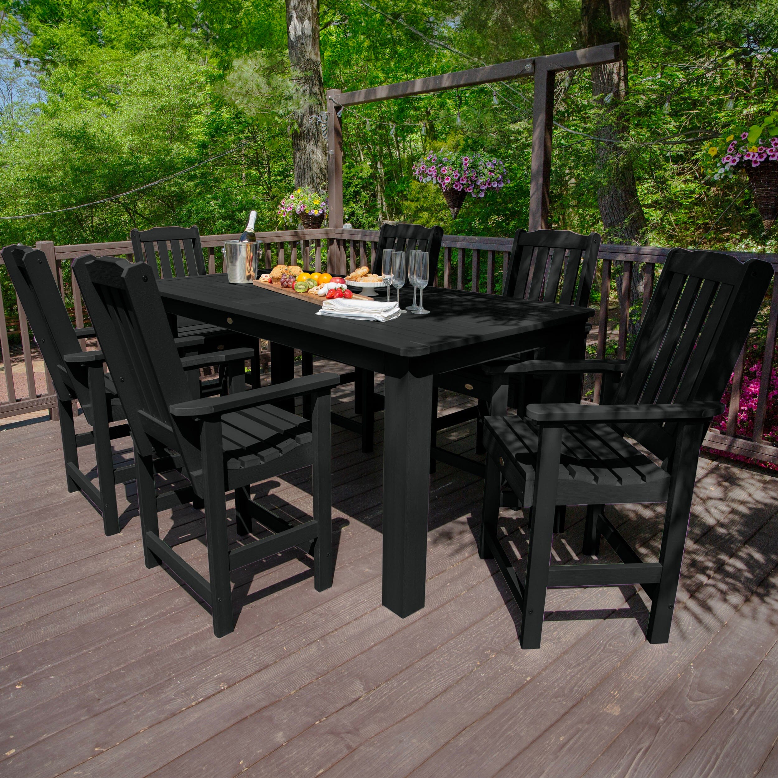 Lehigh 7-Piece Rectangular Outdoor Dining Set - 42 x 84 Inches Counter Height - Perfect for Patio, Backyard & Poolside Gatherings