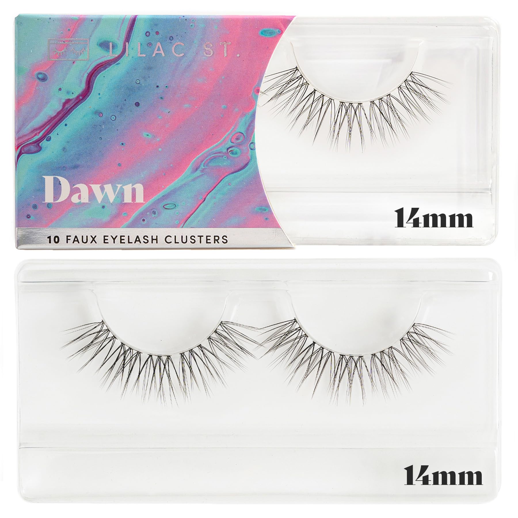 Natural 14mm Faux Eyelash Clusters for Subtle No-Makeup Look - Lightweight DIY Lash Extensions - Vegan & Cruelty-Free - Lasts 10 Days - Perfect for Daily Wear, Weddings & Special Occasions