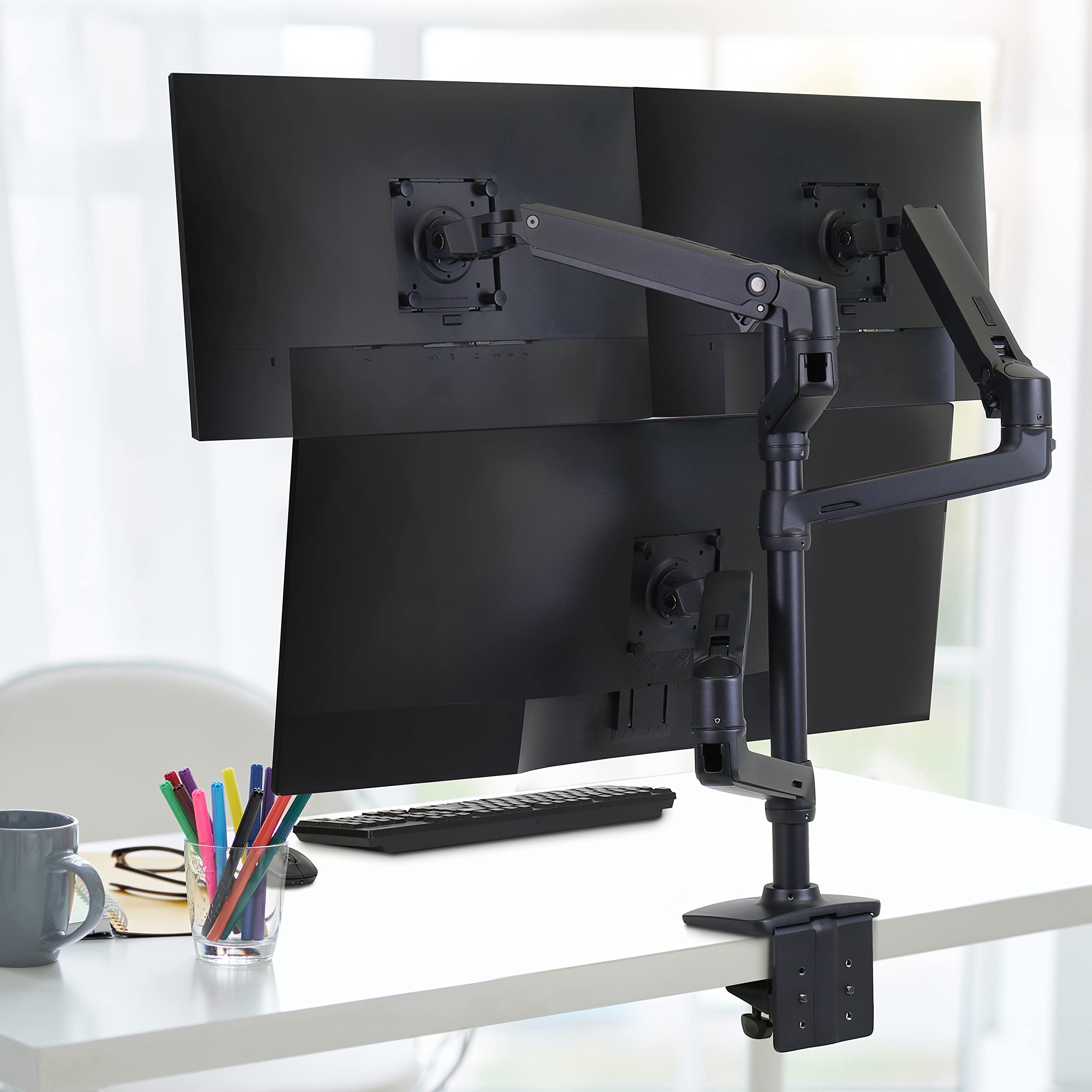 Ergotron LX Monitor Arm Extension & Collar Kit - Matte Black Add-on for LX Tall Pole Monitor Arms - Perfect for Home Office & Workspace Setup