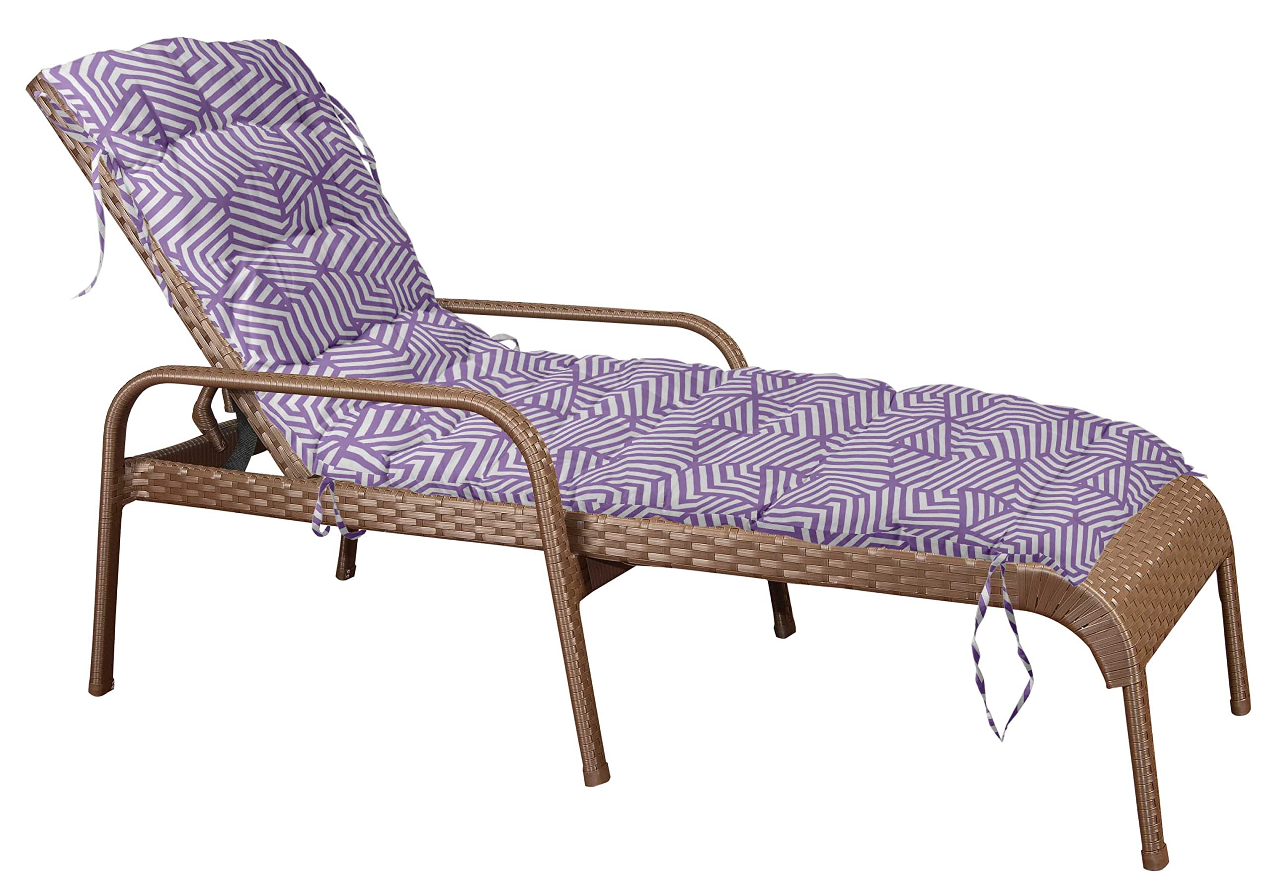 Quilted Thick Padded Seat Cushion for Rocking Chair, Sofa & Recliner - 74 x 23 Inches Dusty Purple - Outdoor Garden, Terrace & Bench Cushion with Secure Ties - Perfect for Patio, Deck & Sunroom Relaxation