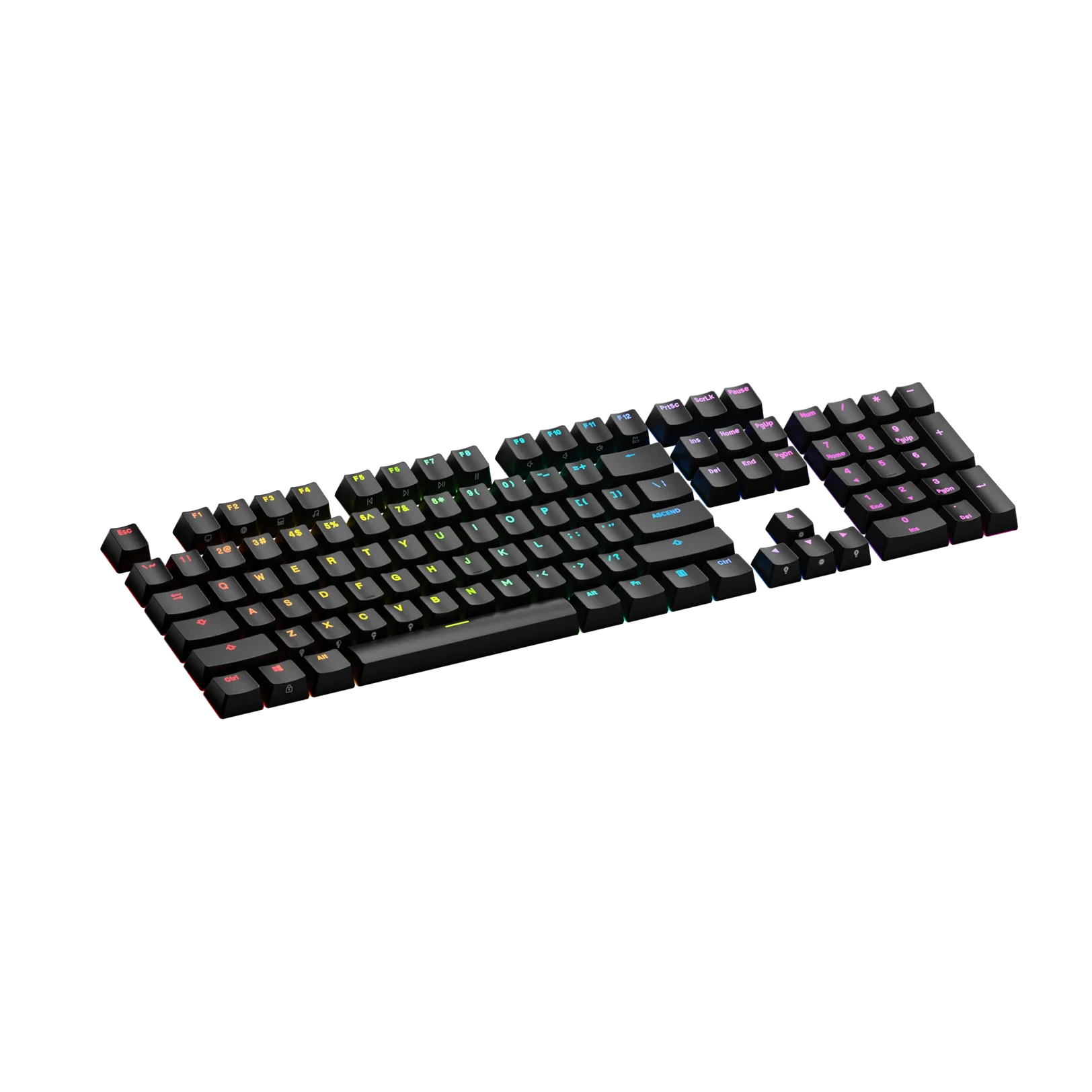 Backlit Black Keycaps for Mechanical Keyboards - US Layout - Perfect for Gaming & Typing in Low Light
