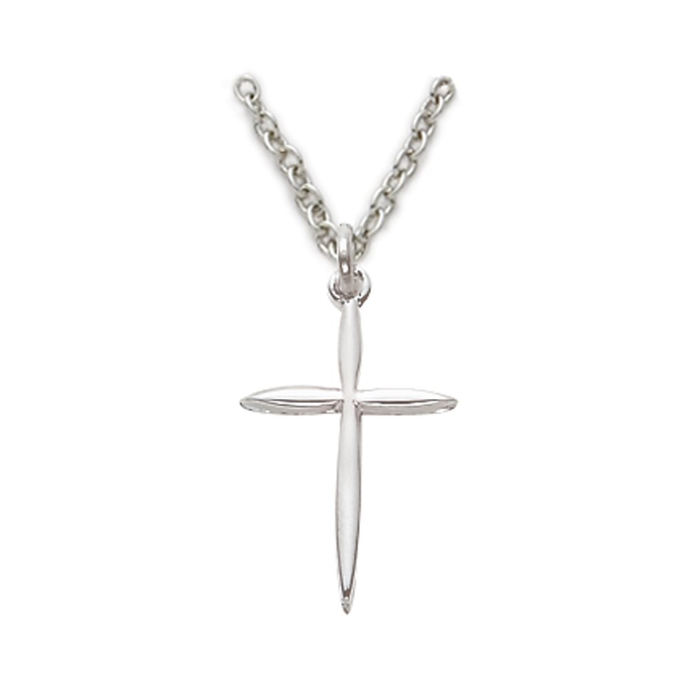 True Faith Jewelry Sterling Silver Cross Pendant Necklace - Religious Jewelry for Women & Men - Perfect for Church, Baptism, Weddings & Everyday Wear
